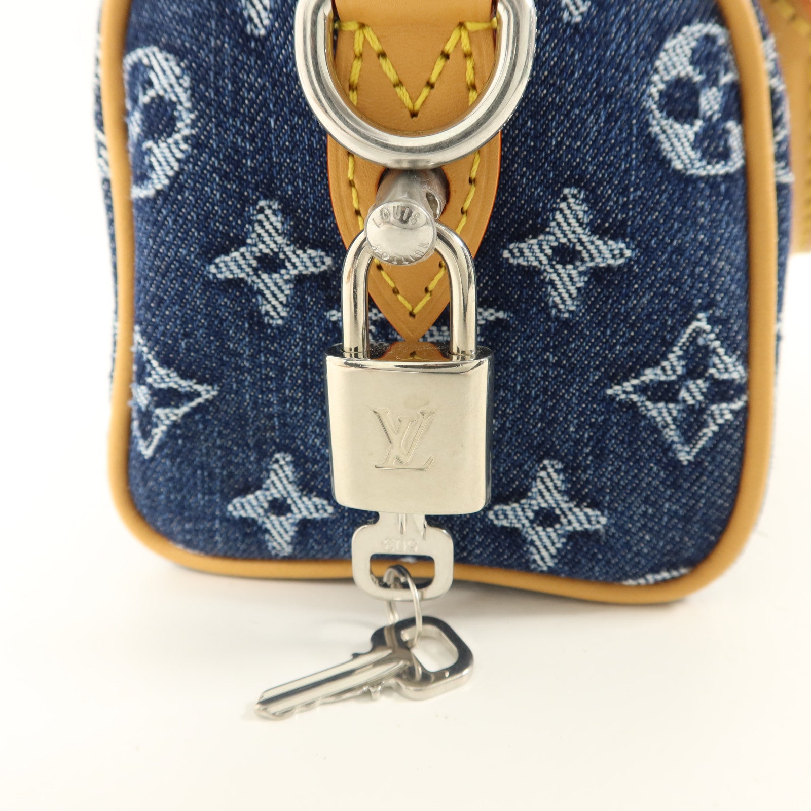LOUIS VUITTON Monogram Denim Speedy 18 Bandouliere手挽肩背兩用袋