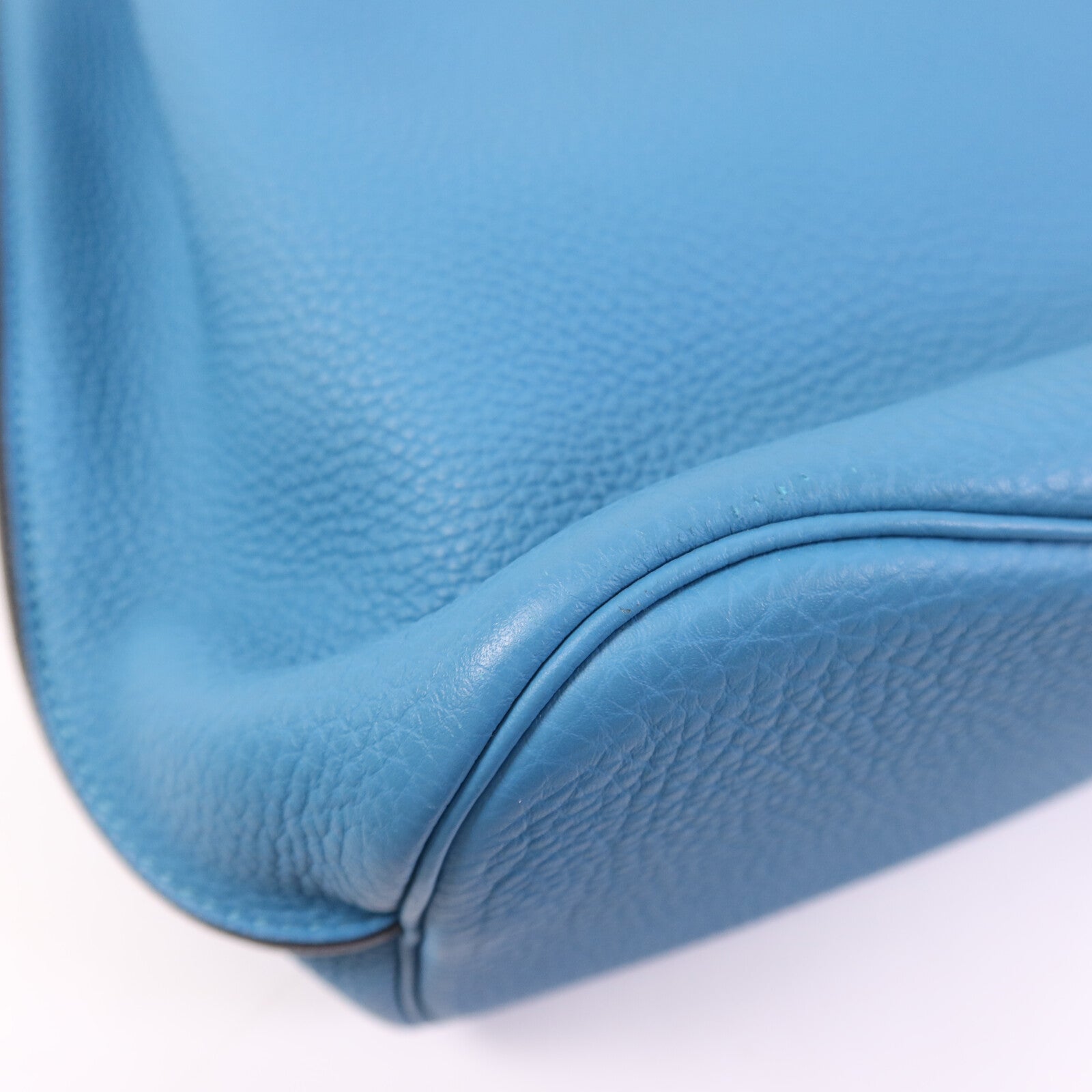 HERMES Clemence皮革So Kelly 26銀扣肩背袋Turquoise