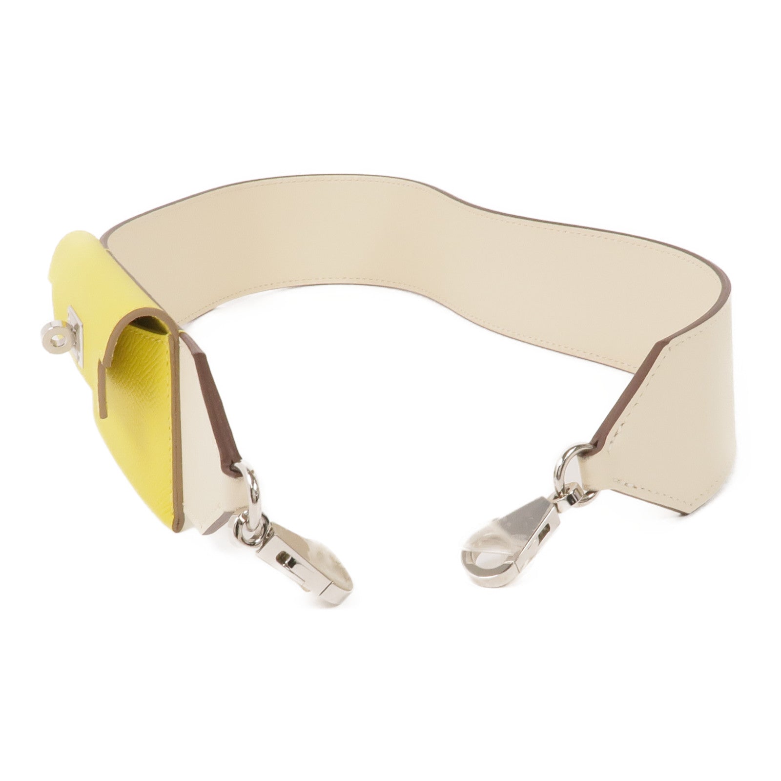 HERMES Swift/Epsom皮革Kelly Pocket Strap銀扣肩帶