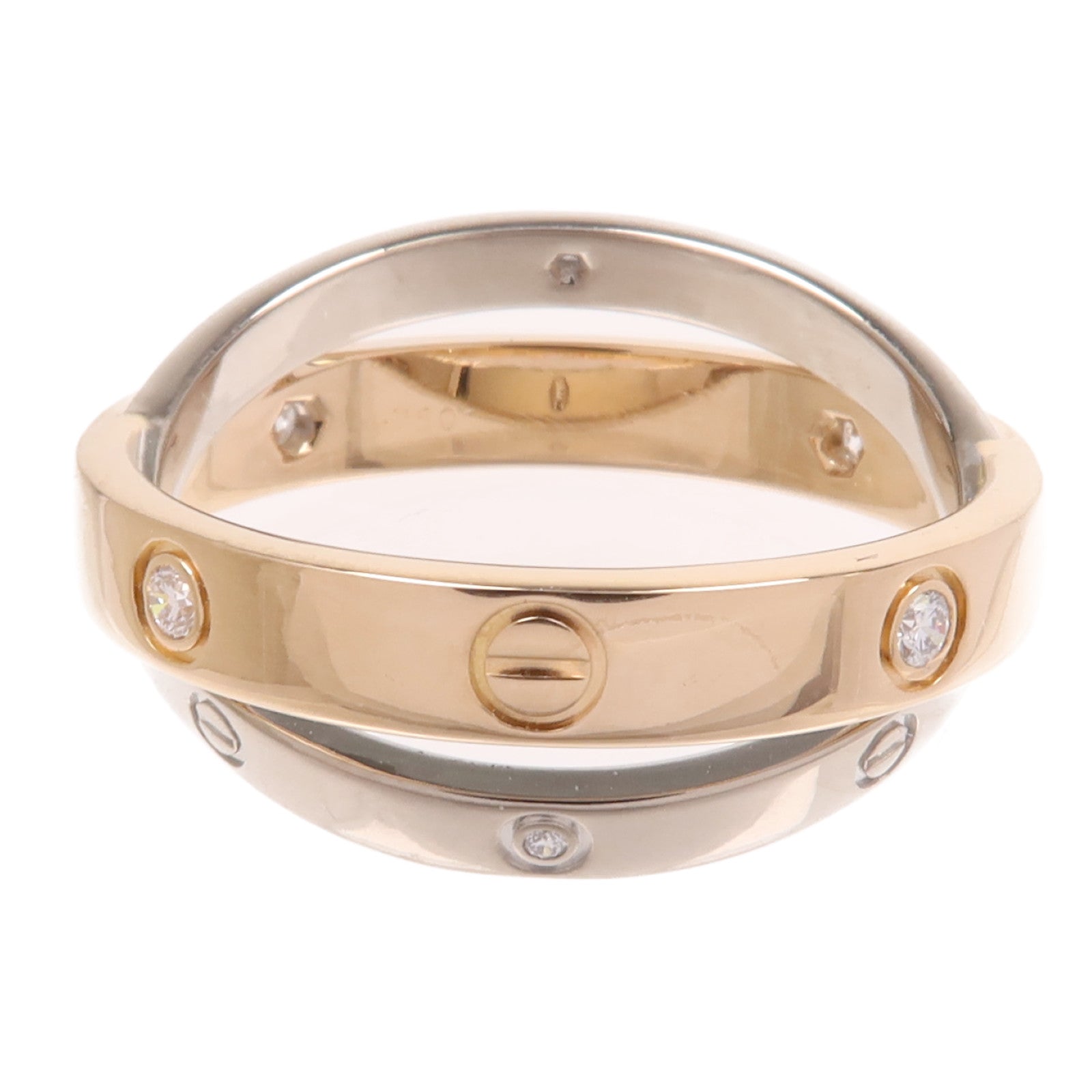 CARTIER 18K白金/玫瑰金Diamond Love Ring鑽石戒指Cartier#53/US#7