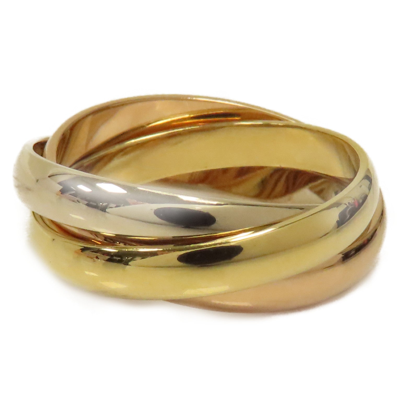 CARTIER 18K黄金/玫瑰金/白金Trinity Ring戒指US#6/Cartier#52