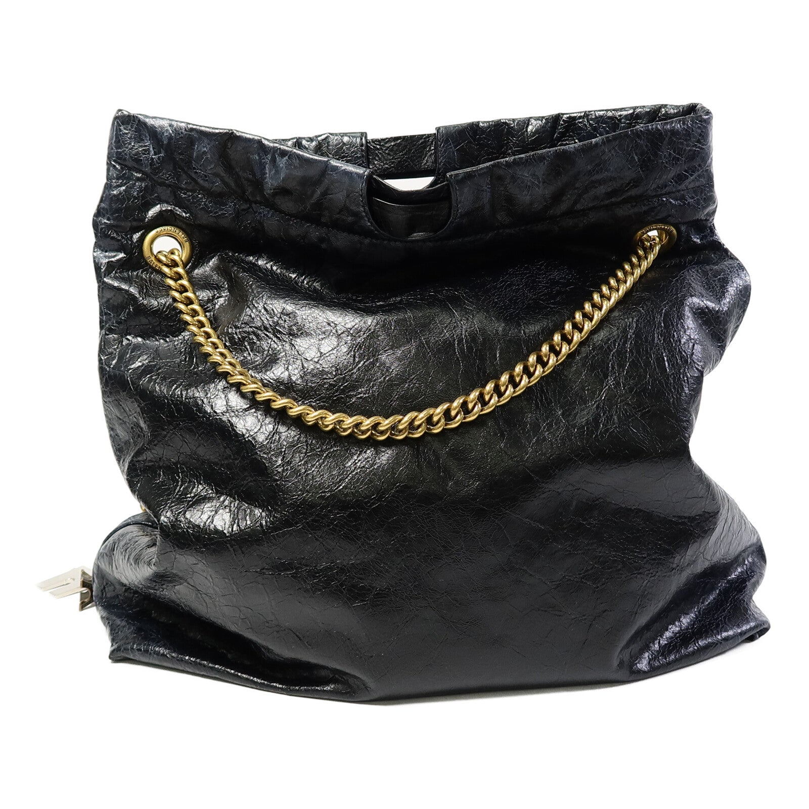 BALENCIAGA 羊皮皮革Crush Medium Tote Bag鏈帶肩背袋