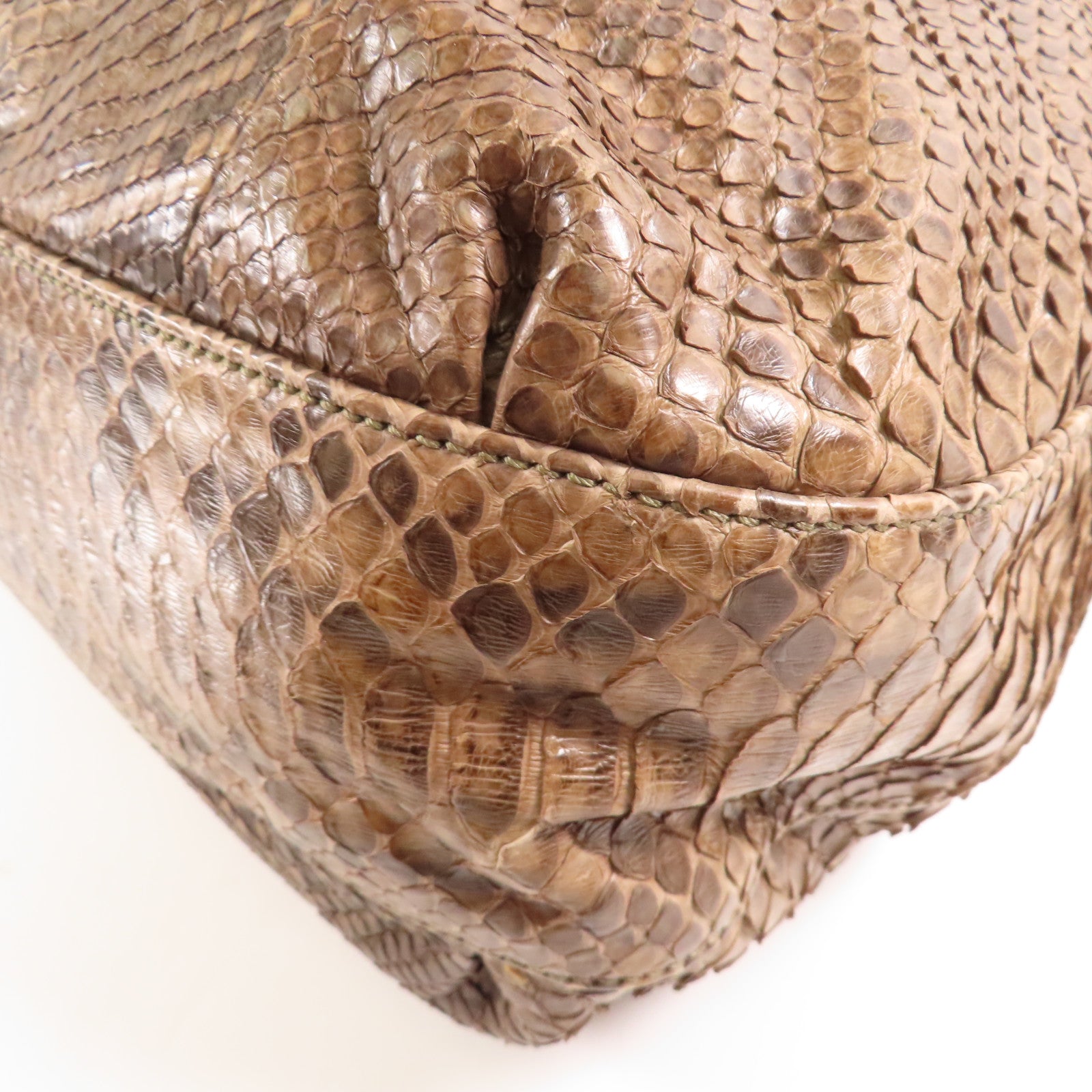 GUCCI 蛇皮皮革銀扣手挽肩背兩用袋