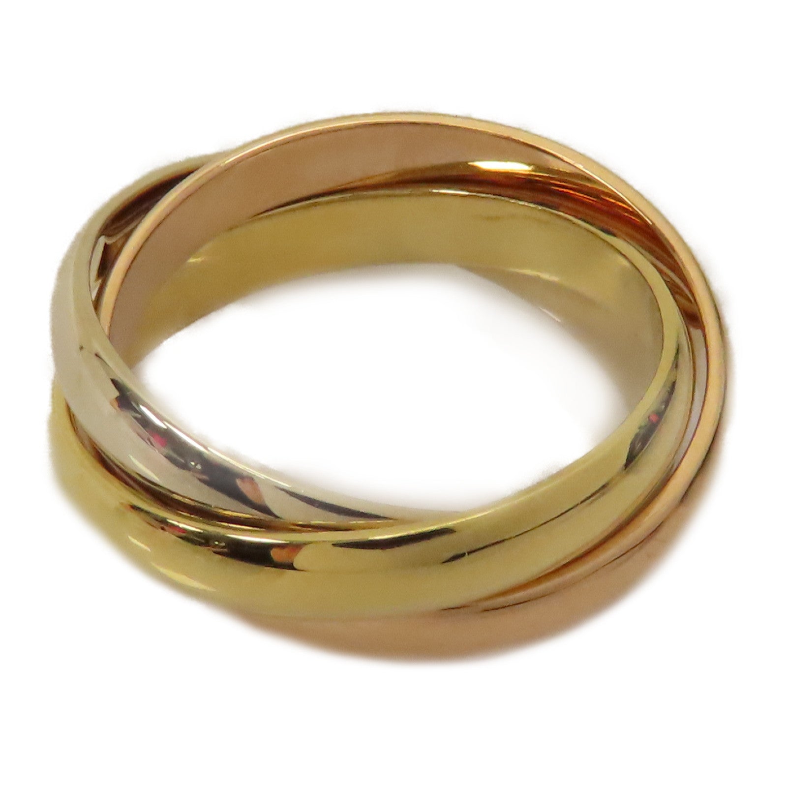 CARTIER 18K黄金/玫瑰金/白金Trinity Ring戒指US#6/Cartier#52