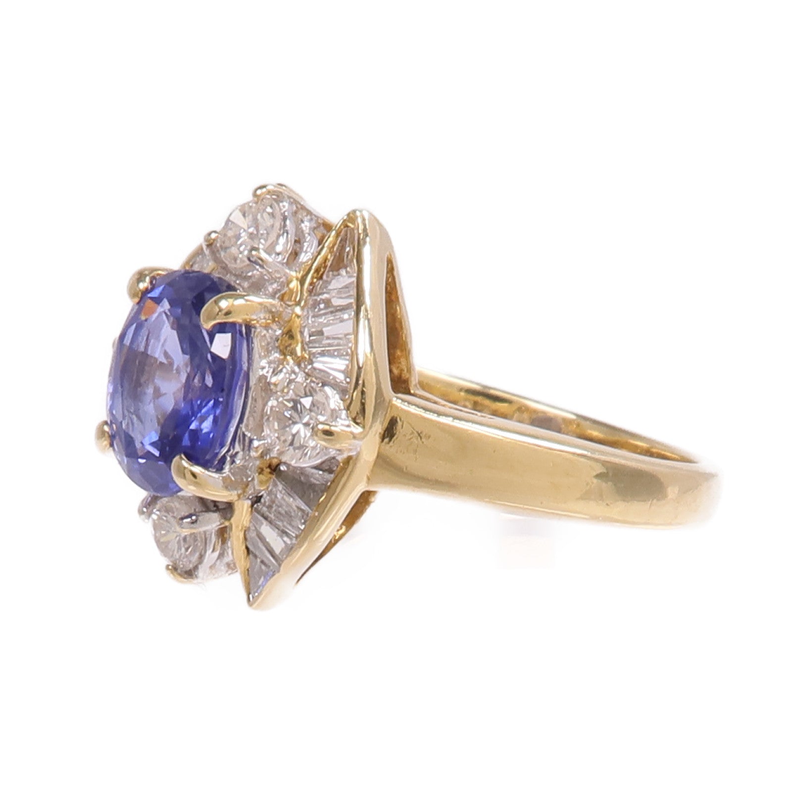 JEWELRY 18K黃金Sapphire Diamond Ring藍寶石/鑽石戒指US#6.25