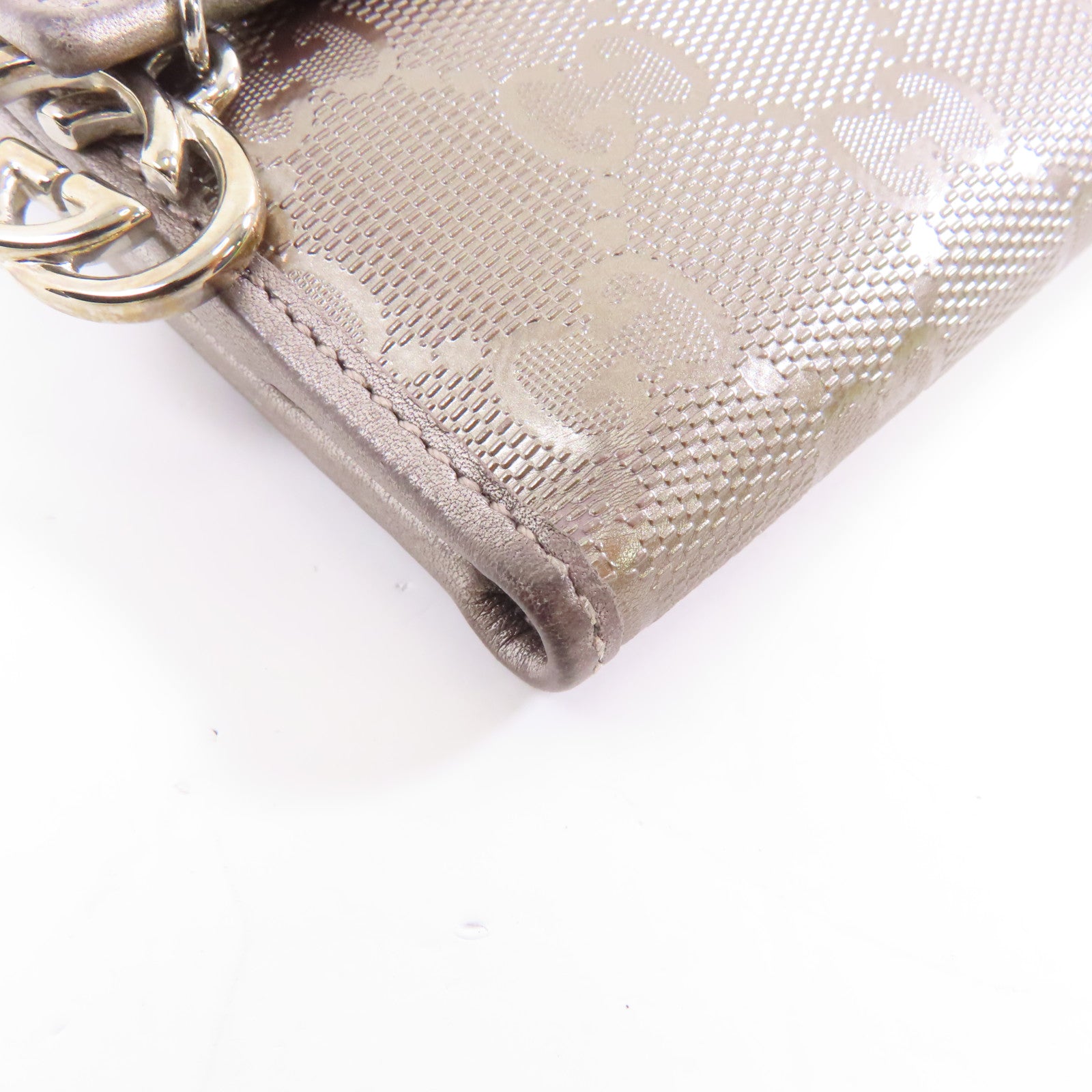 GUCCI 塗層帆布GG Imprime Wallet銀扣錢包銅色