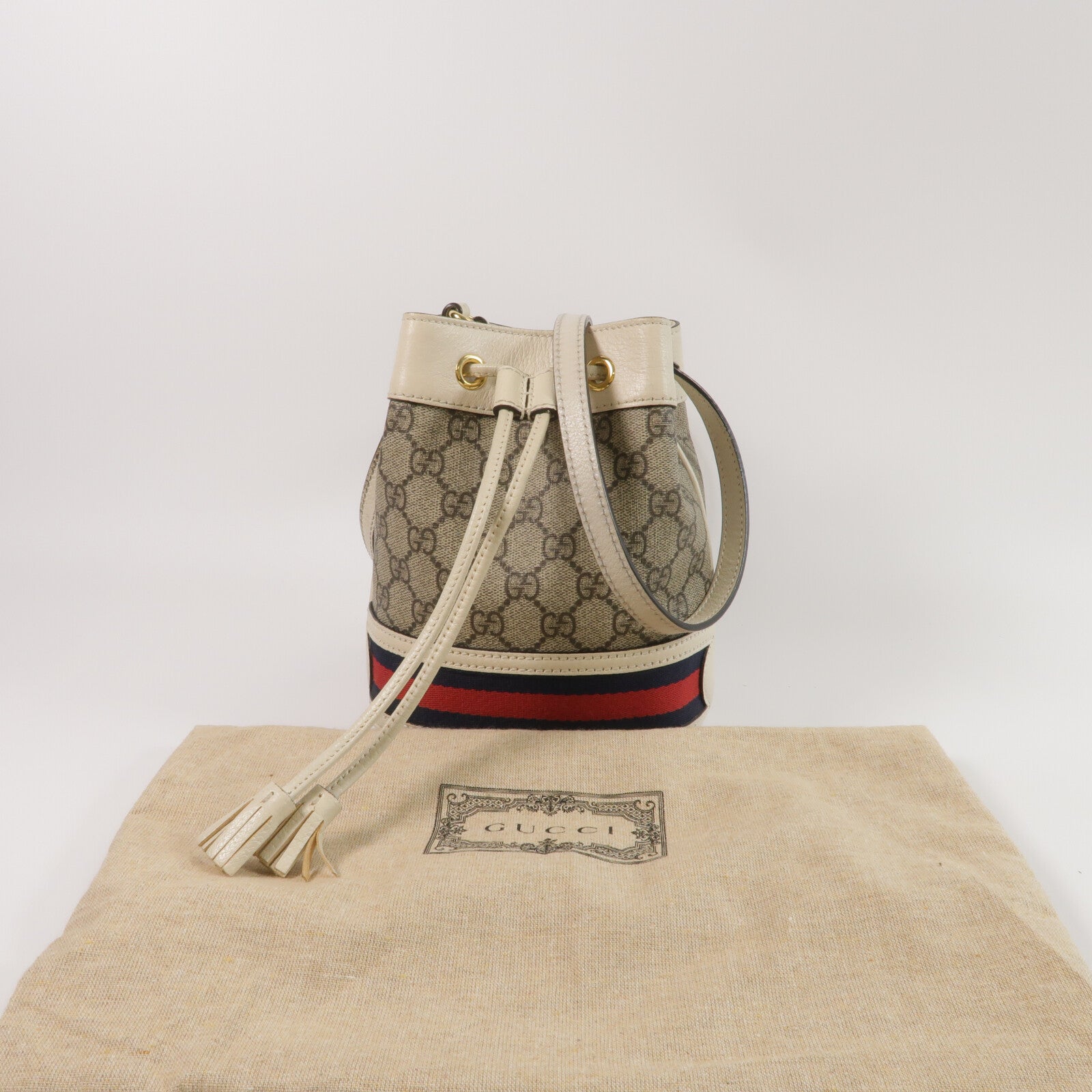 GUCCI 塗層帆布Ophidia GG Mini Bucket Bag肩背袋