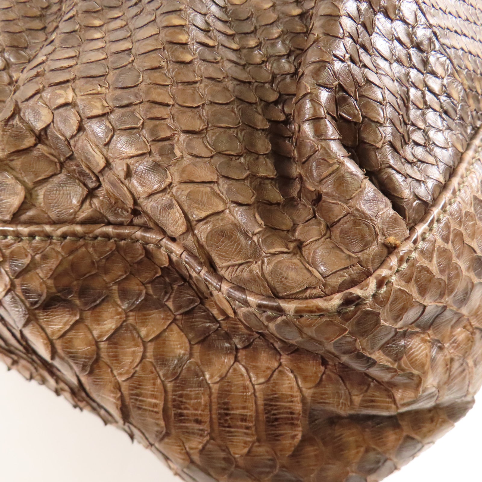 GUCCI 【激減優惠】蛇皮皮革銀扣手挽肩背兩用袋