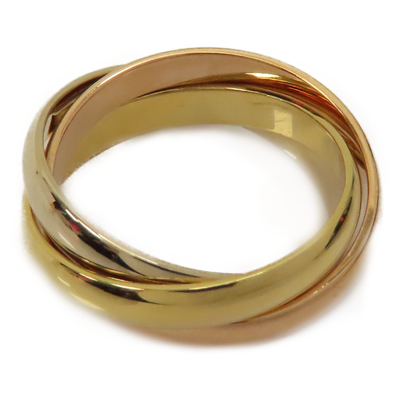 CARTIER 18K黄金/玫瑰金/白金Trinity Ring戒指US#6/Cartier#52