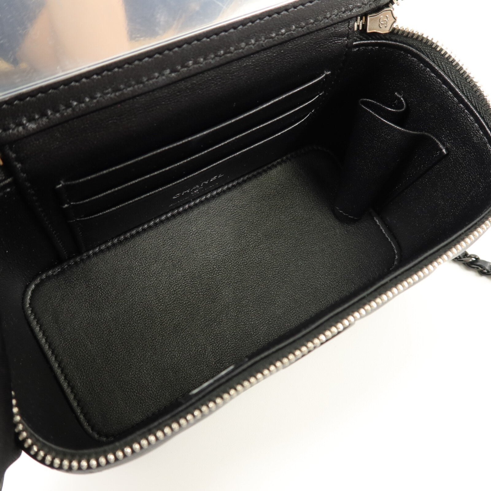 CHANEL 羊皮皮革Vanity Case鏈帶肩背袋