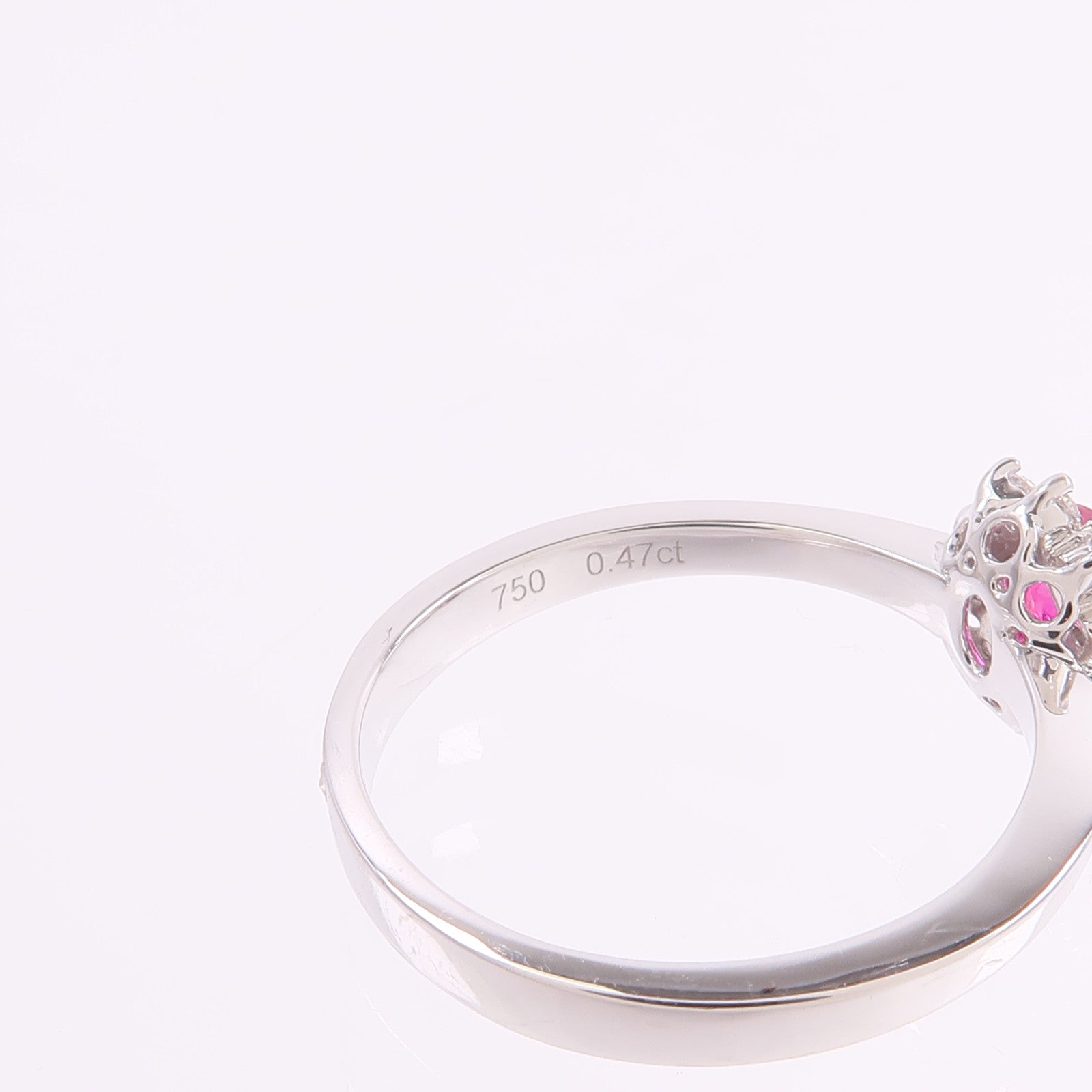 JEWELRY 18K白金Ruby Diamond Ring紅寶石/鑽石戒指