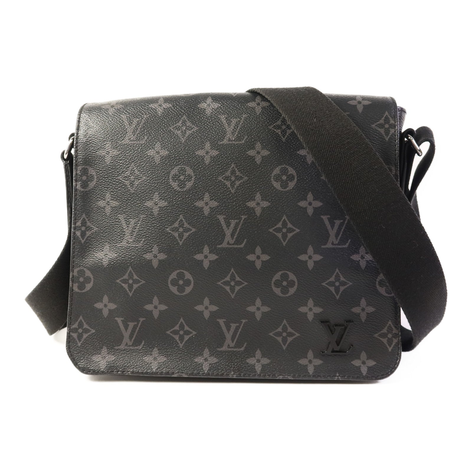 LOUIS VUITTON Monogram Eclipse District PM銀扣肩背袋