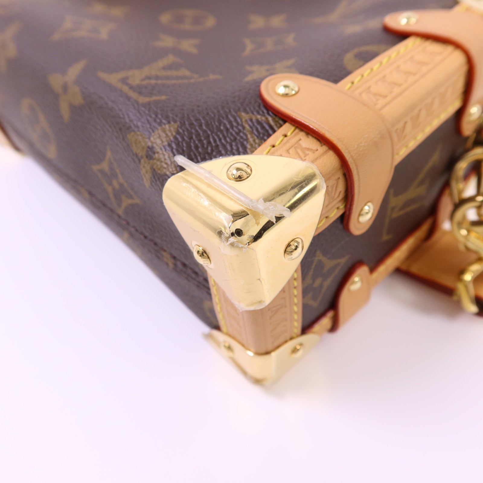 LOUIS VUITTON Monogram Side Trunk PM金扣手挽肩背兩用袋