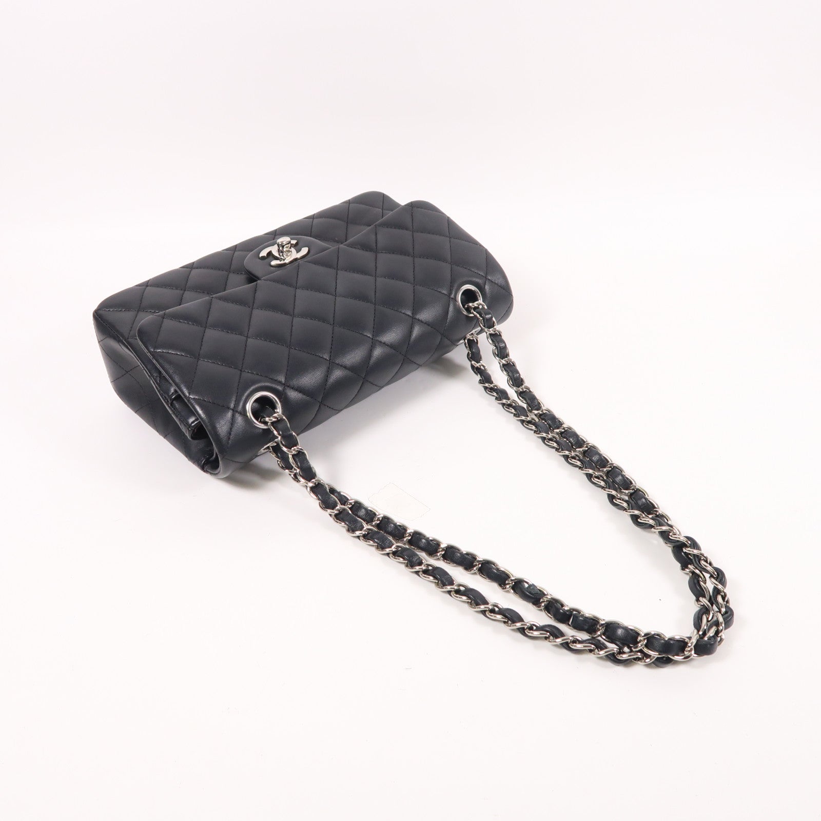 CHANEL 羊皮皮革Classic 23銀扣鏈帶肩背袋