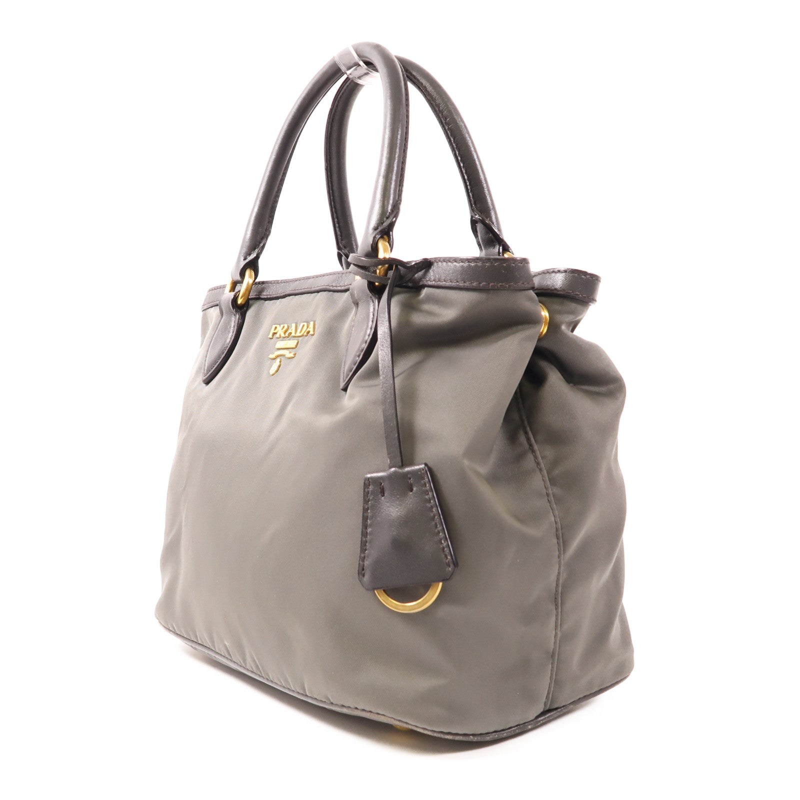 PRADA 帆布2 Way Shoulder金扣手挽肩背兩用袋