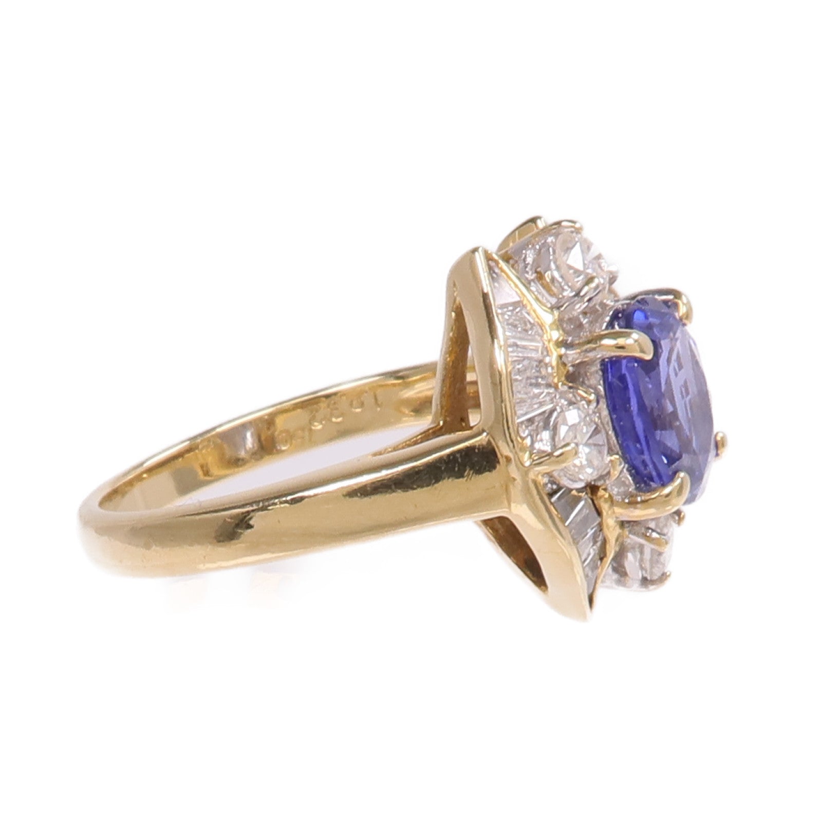 JEWELRY 18K黃金Sapphire Diamond Ring藍寶石/鑽石戒指US#6.25