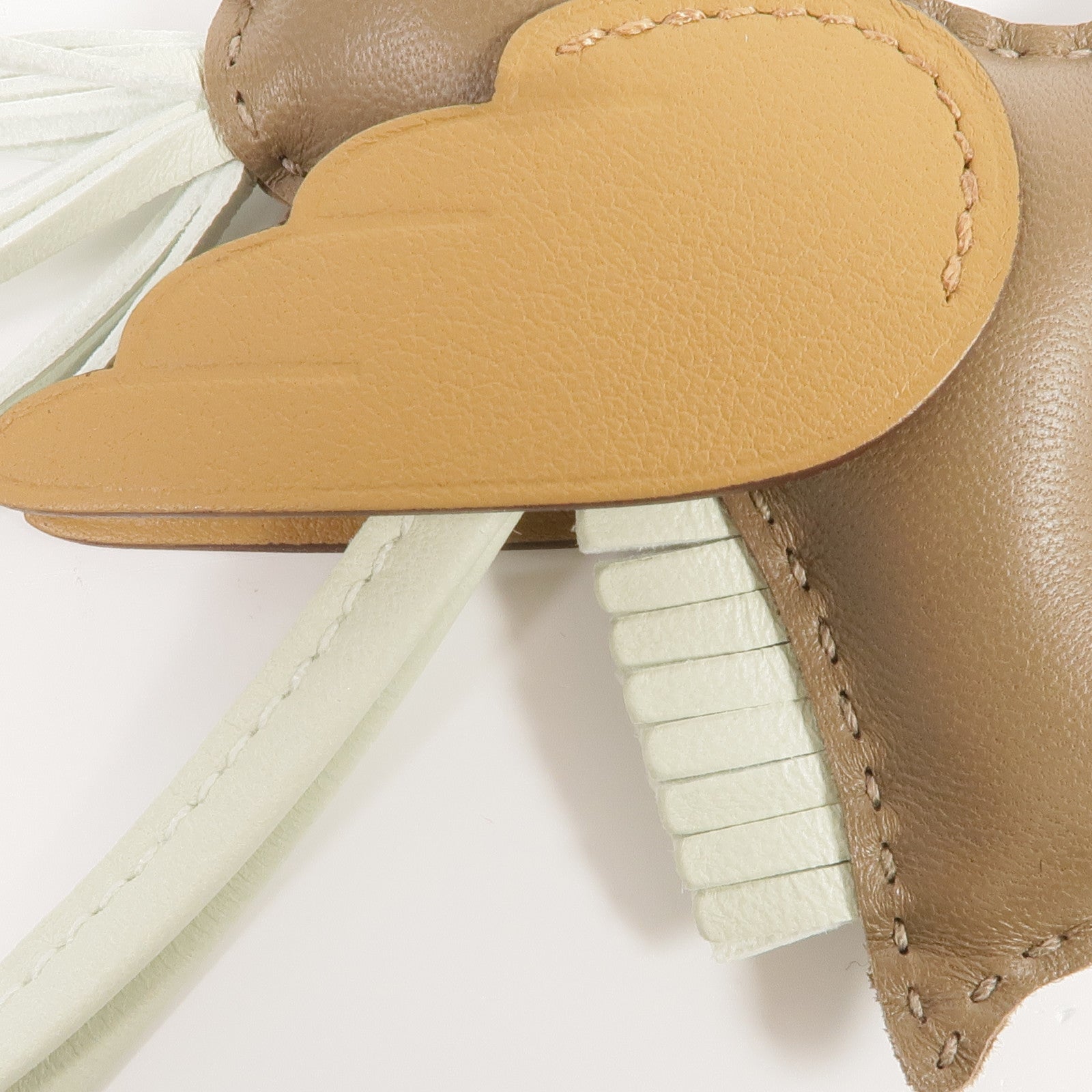 HERMES Milo皮革/Swift皮革Rodeo Pegase PM Charm掛飾Etoupe