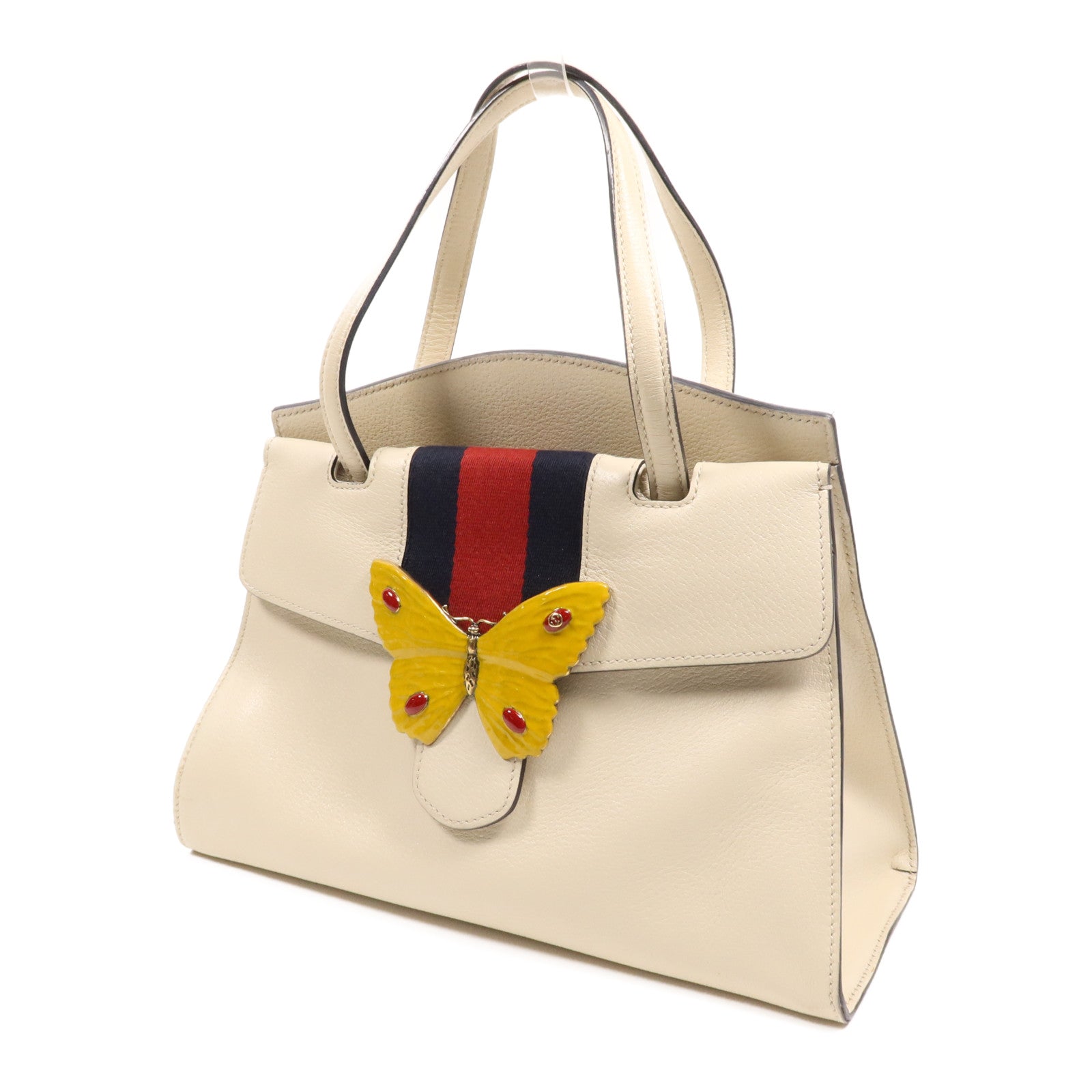 GUCCI 牛皮皮革Totern Butterfly金扣手挽肩背兩用袋