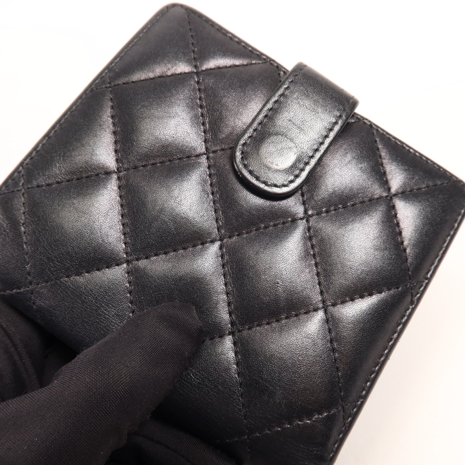 CHANEL 牛皮皮革Cambon Wallet銀扣錢包