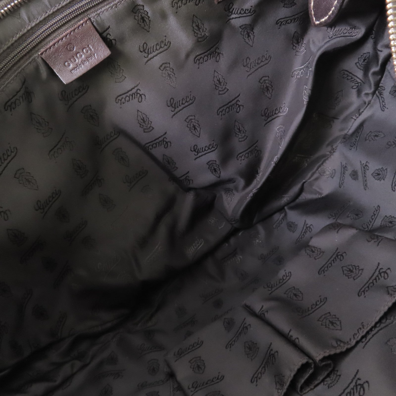 GUCCI 【激減優惠】塗層帆布Duchessa Shoulder Bag金扣肩背袋啡色