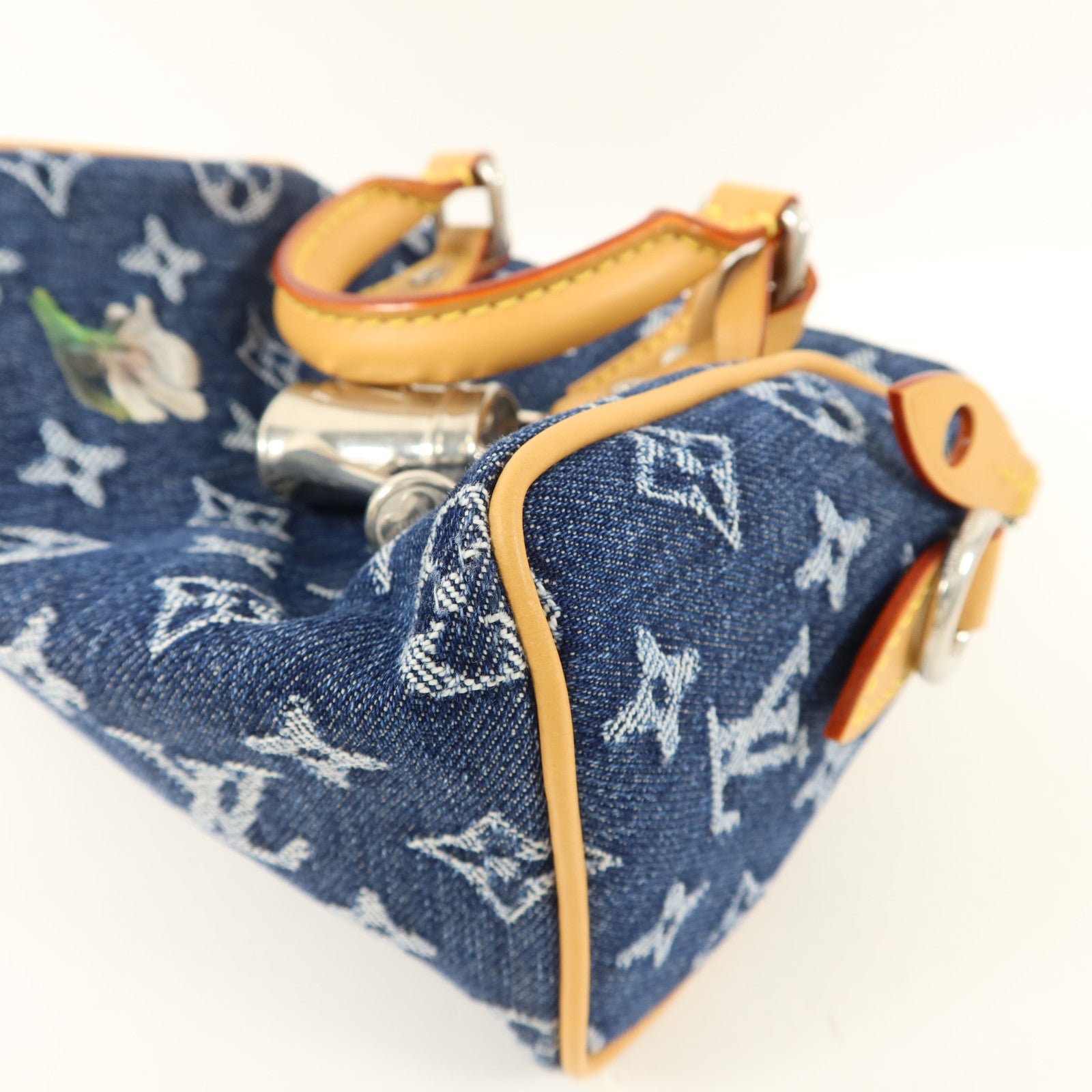 LOUIS VUITTON Monogram Denim Speedy 18 Bandouliere手挽肩背兩用袋