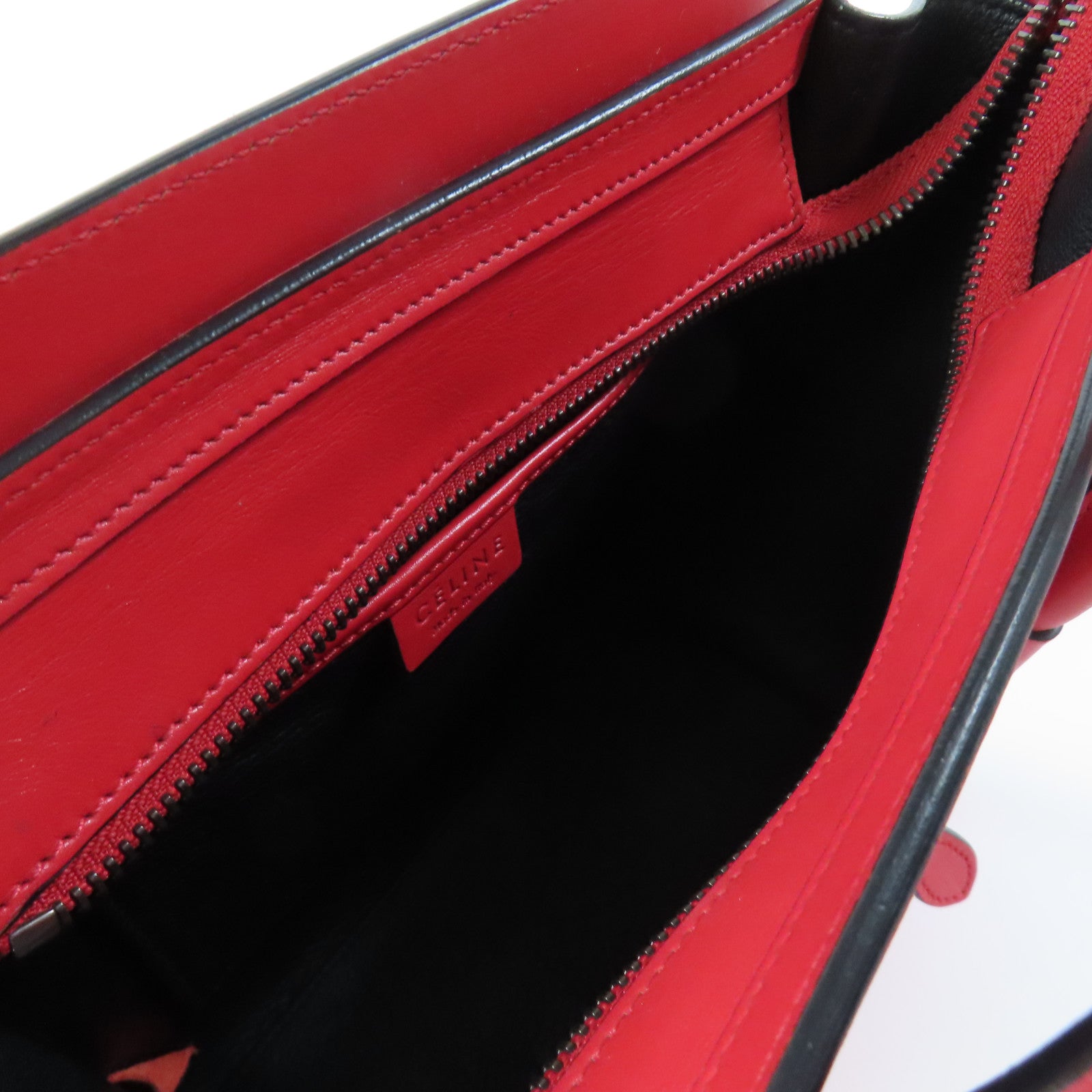 CELINE 牛皮皮革Nano Luggage銀扣手挽肩背兩用袋