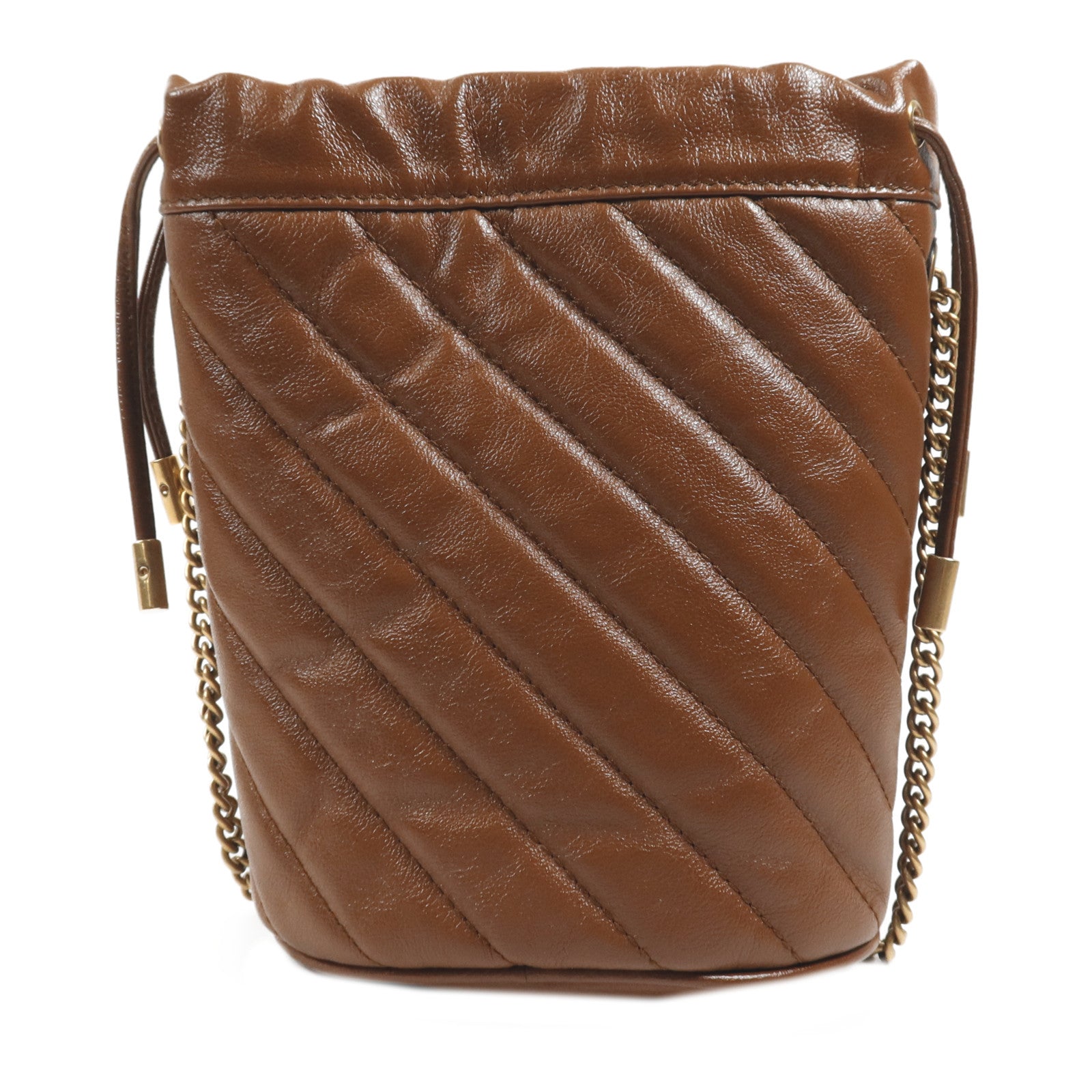 GUCCI 牛皮皮革GG Marmont Bucket金扣鏈帶肩背袋