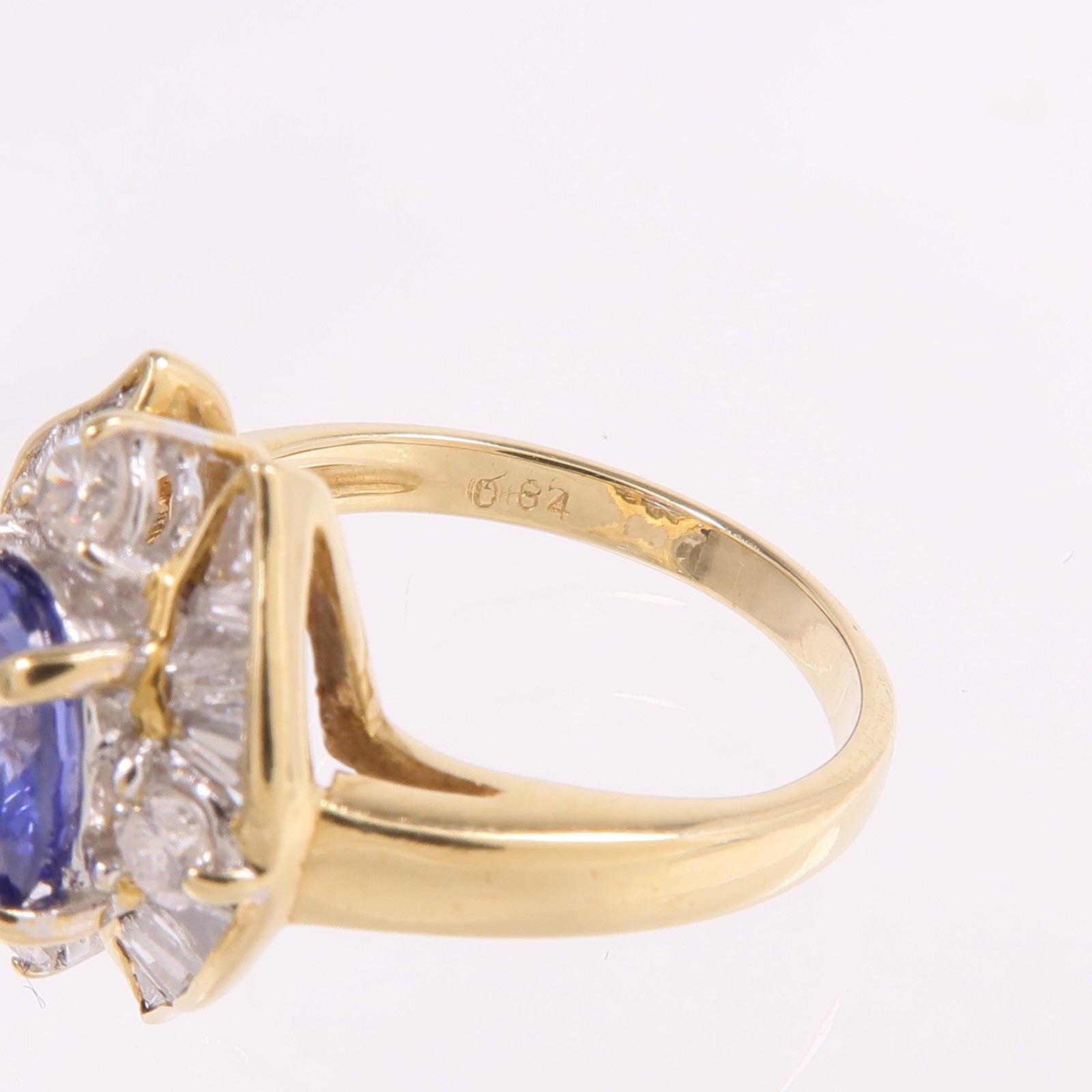 JEWELRY 18K黃金Sapphire Diamond Ring藍寶石/鑽石戒指US#6.25
