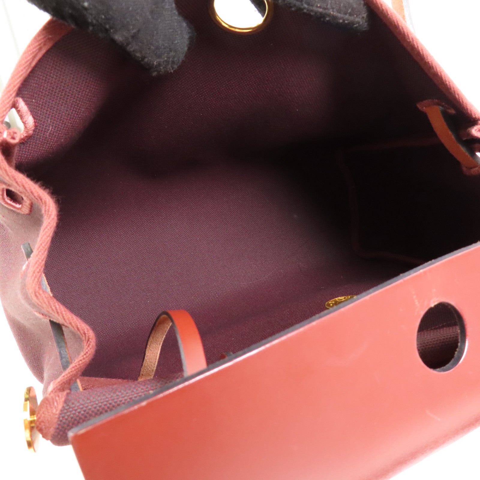 HERMES 帆布Herbag PM手挽肩背兩用袋Rouge Sellier