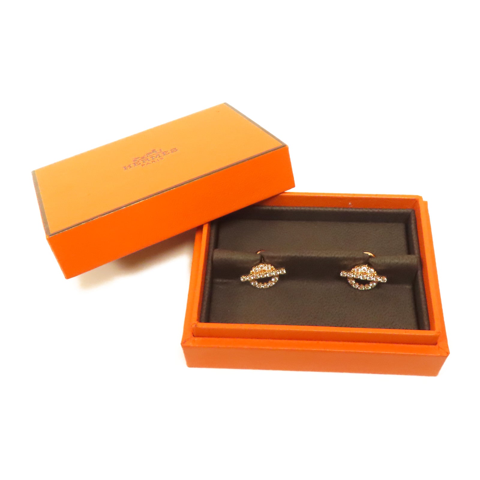 HERMES 【激減優惠】18K黃金Finesse Earrings0.92ct鑽石耳環金色