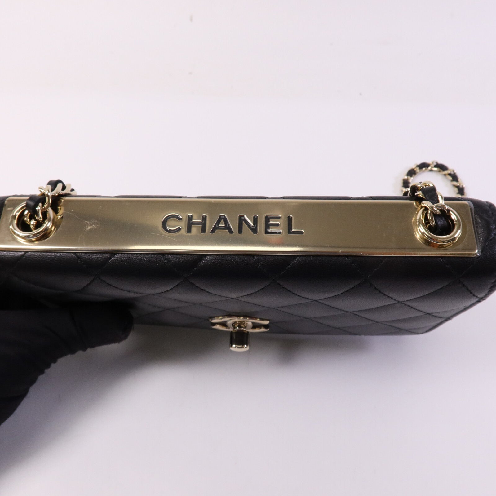 CHANEL 羊皮皮革Trendy CC Wallet On Chain金扣鏈帶肩背袋