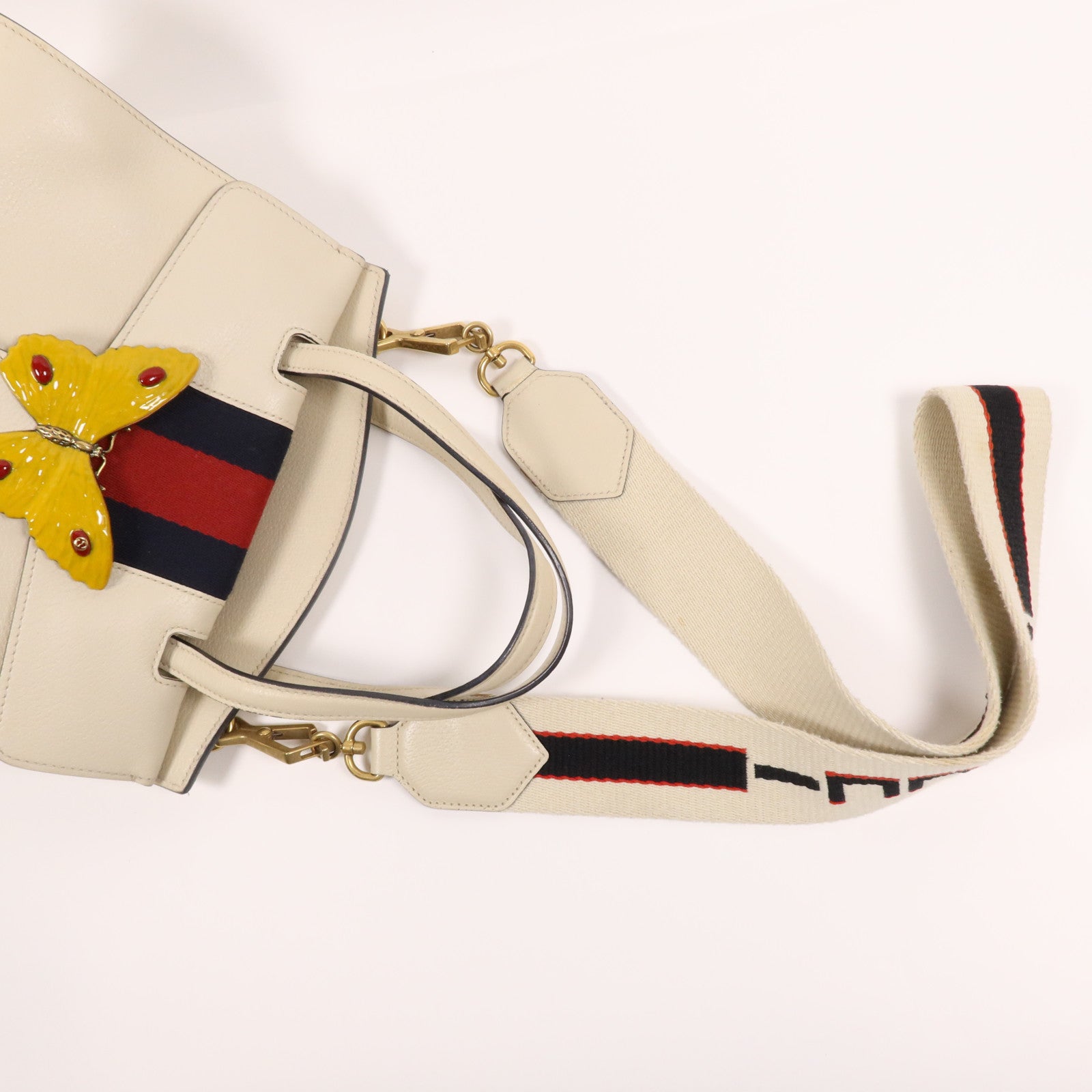 GUCCI 牛皮皮革Totern Butterfly金扣手挽肩背兩用袋