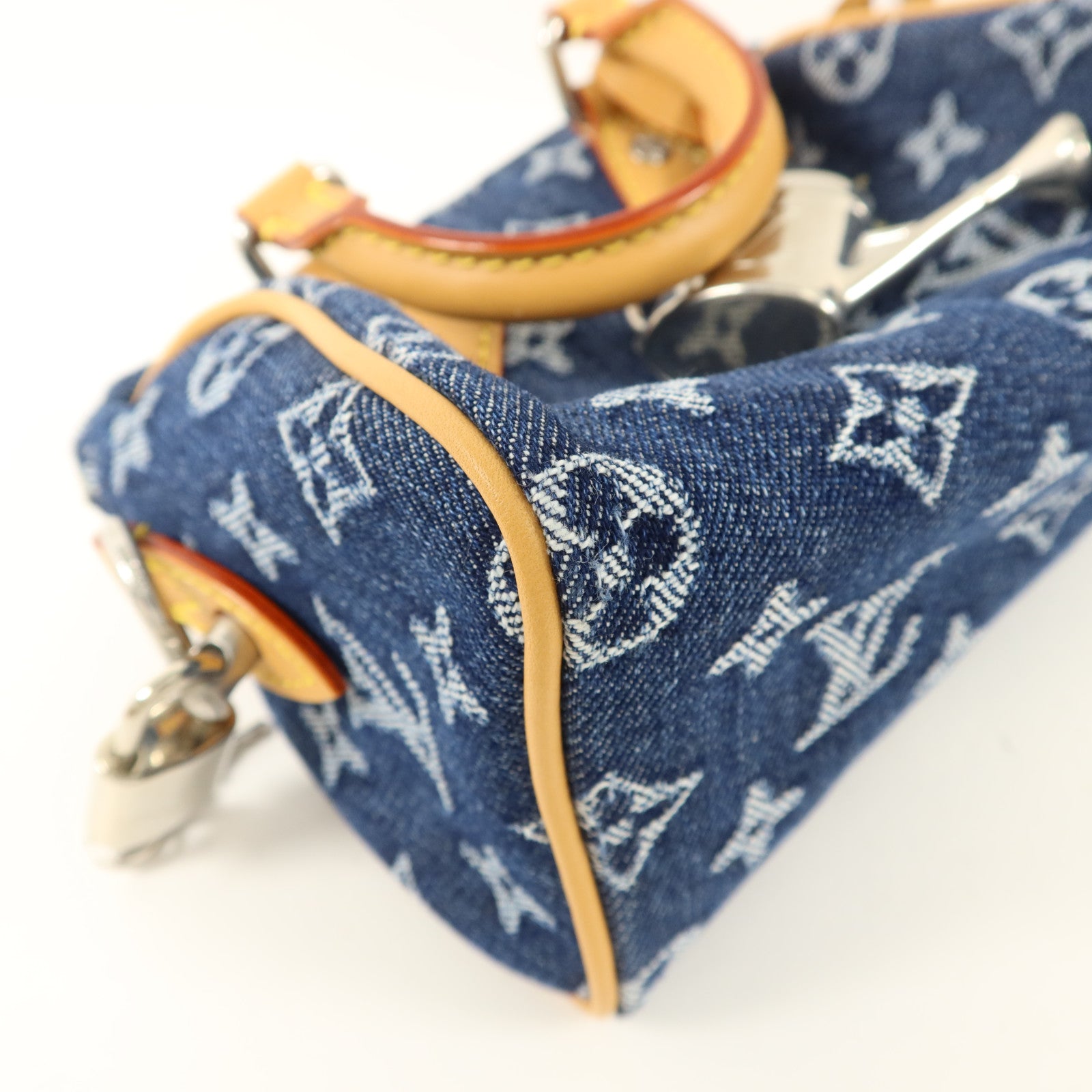 LOUIS VUITTON Monogram Denim Speedy 18 Bandouliere手挽肩背兩用袋