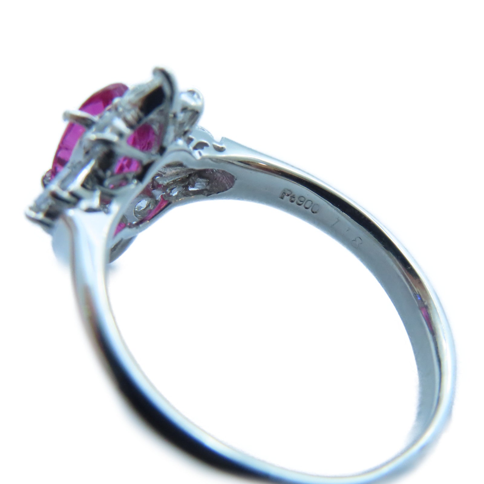 JEWELRY 【激減優惠】PT900白金Tourmaline/Diamond Ring 1.18ct電氣石/0.56ct鑽石戒指US#8