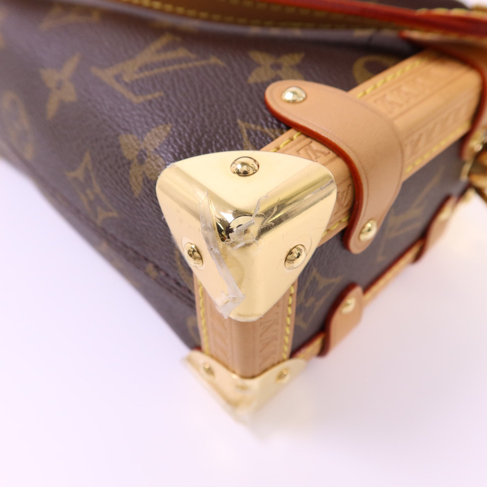 LOUIS VUITTON Monogram Side Trunk PM金扣手挽肩背兩用袋
