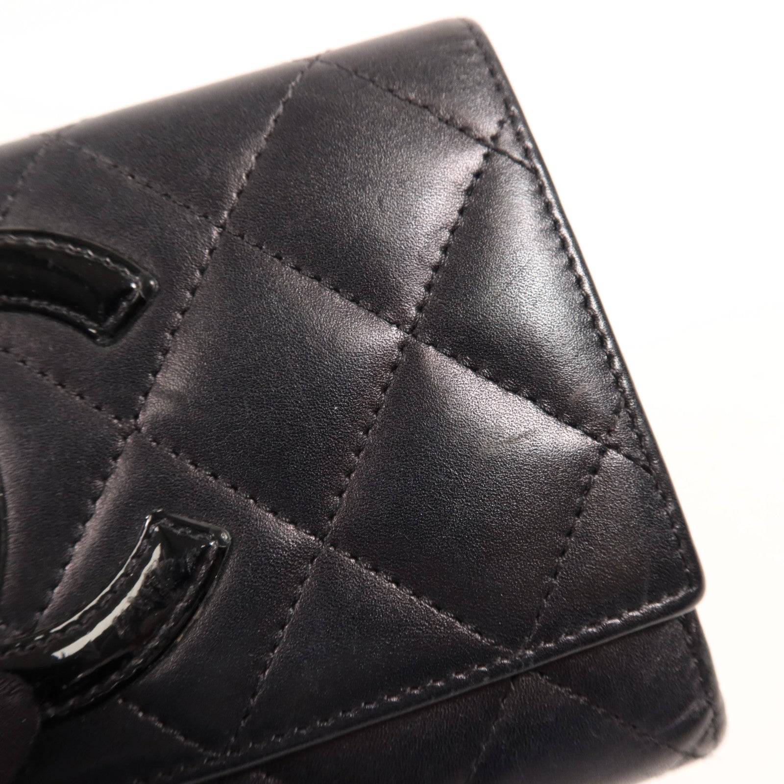 CHANEL 牛皮皮革Cambon Wallet銀扣錢包