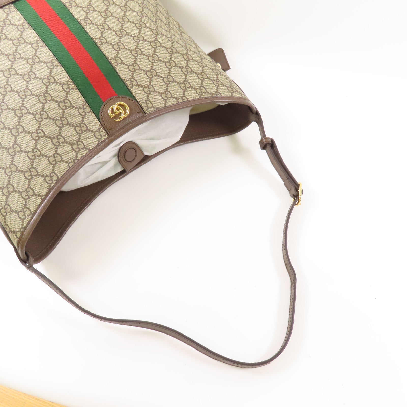 GUCCI 塗層帆布Supreme Ophidia金扣肩背袋