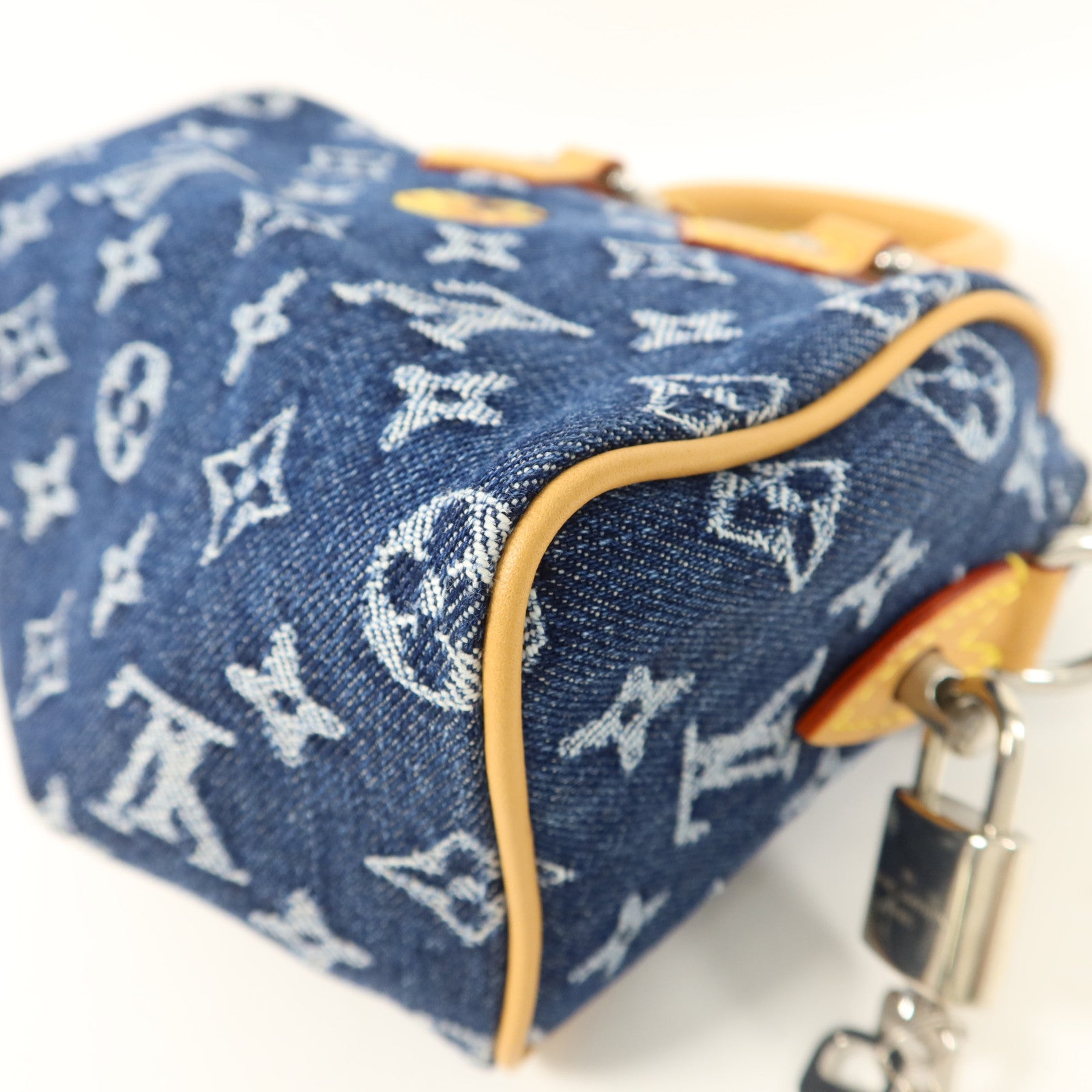 LOUIS VUITTON Monogram Denim Speedy 18 Bandouliere手挽肩背兩用袋
