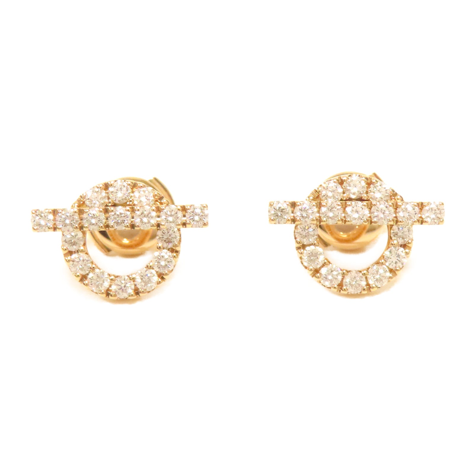 HERMES 【激減優惠】18K黃金Finesse Earrings0.92ct鑽石耳環金色