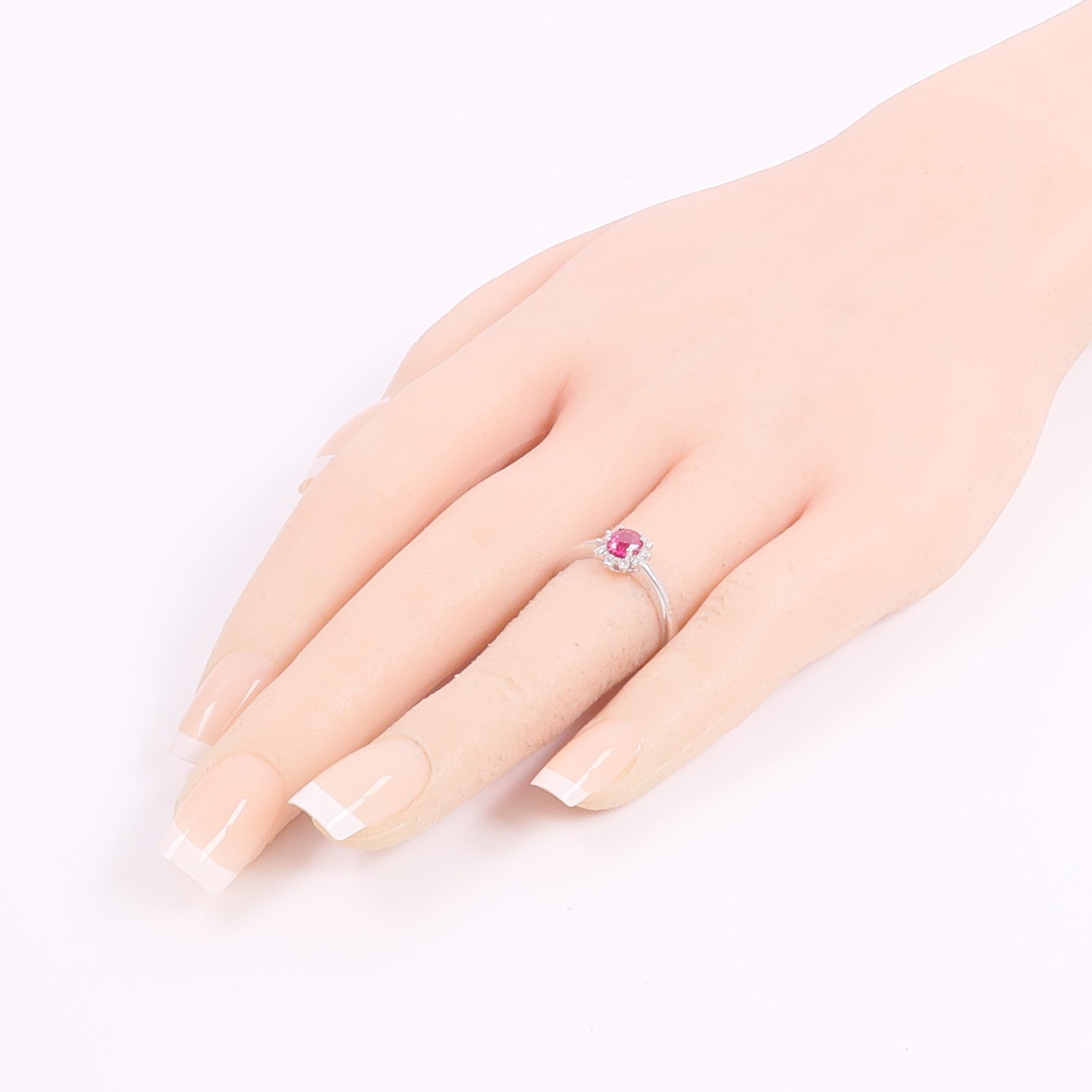 JEWELRY 18K白金Ruby Diamond Ring紅寶石/鑽石戒指