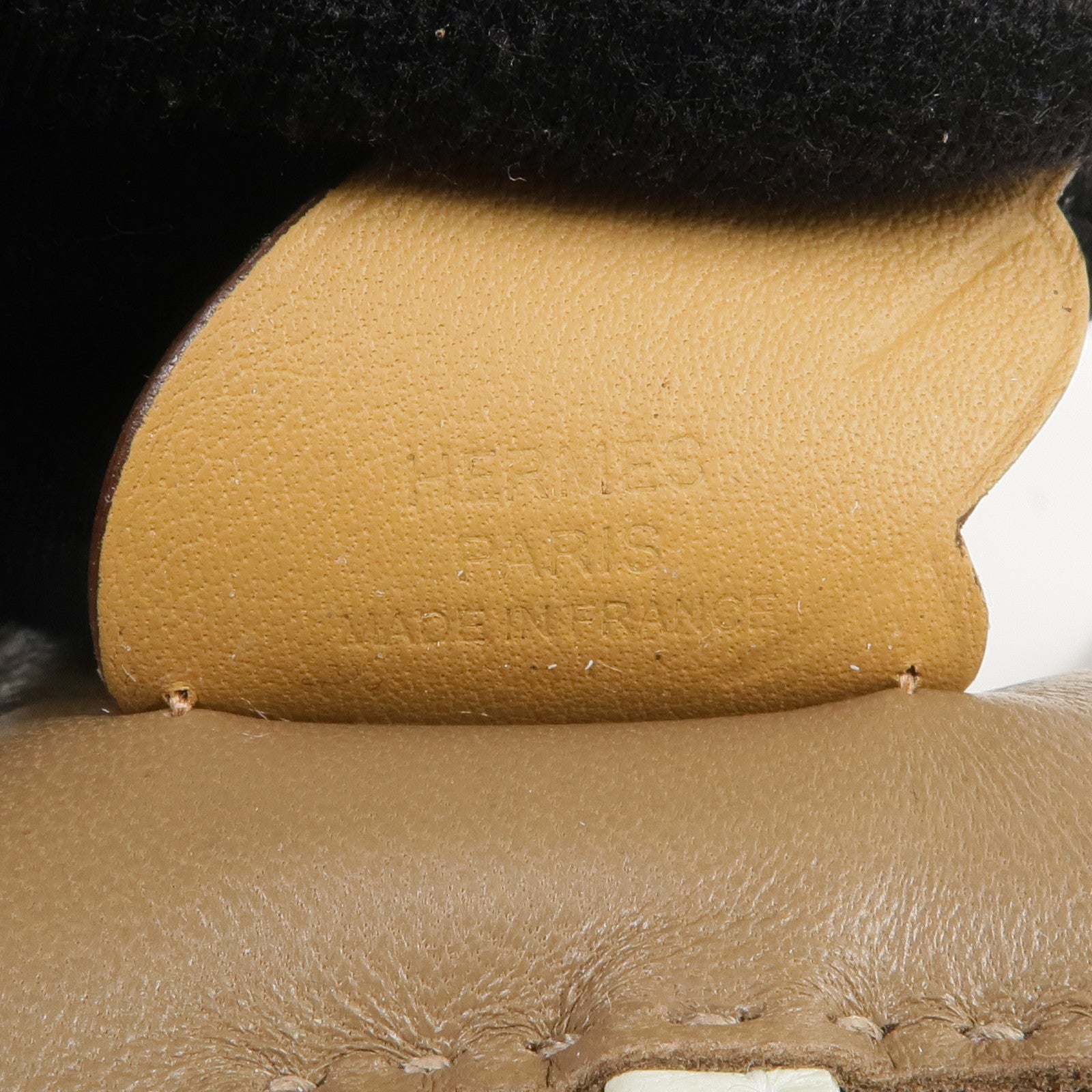 HERMES Milo皮革/Swift皮革Rodeo Pegase PM Charm掛飾Etoupe