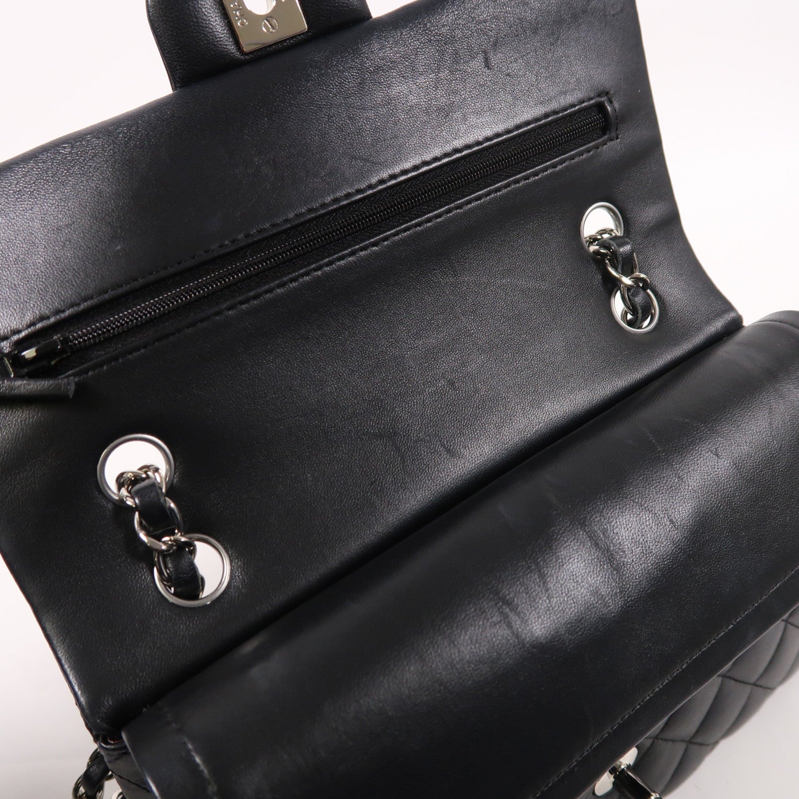 CHANEL 羊皮皮革Classic 23銀扣鏈帶肩背袋