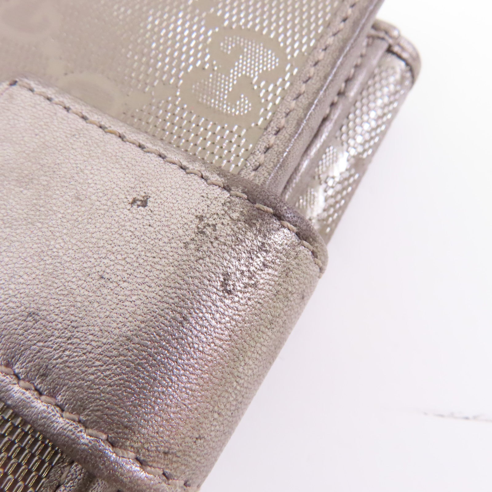 GUCCI 塗層帆布GG Imprime Wallet銀扣錢包銅色