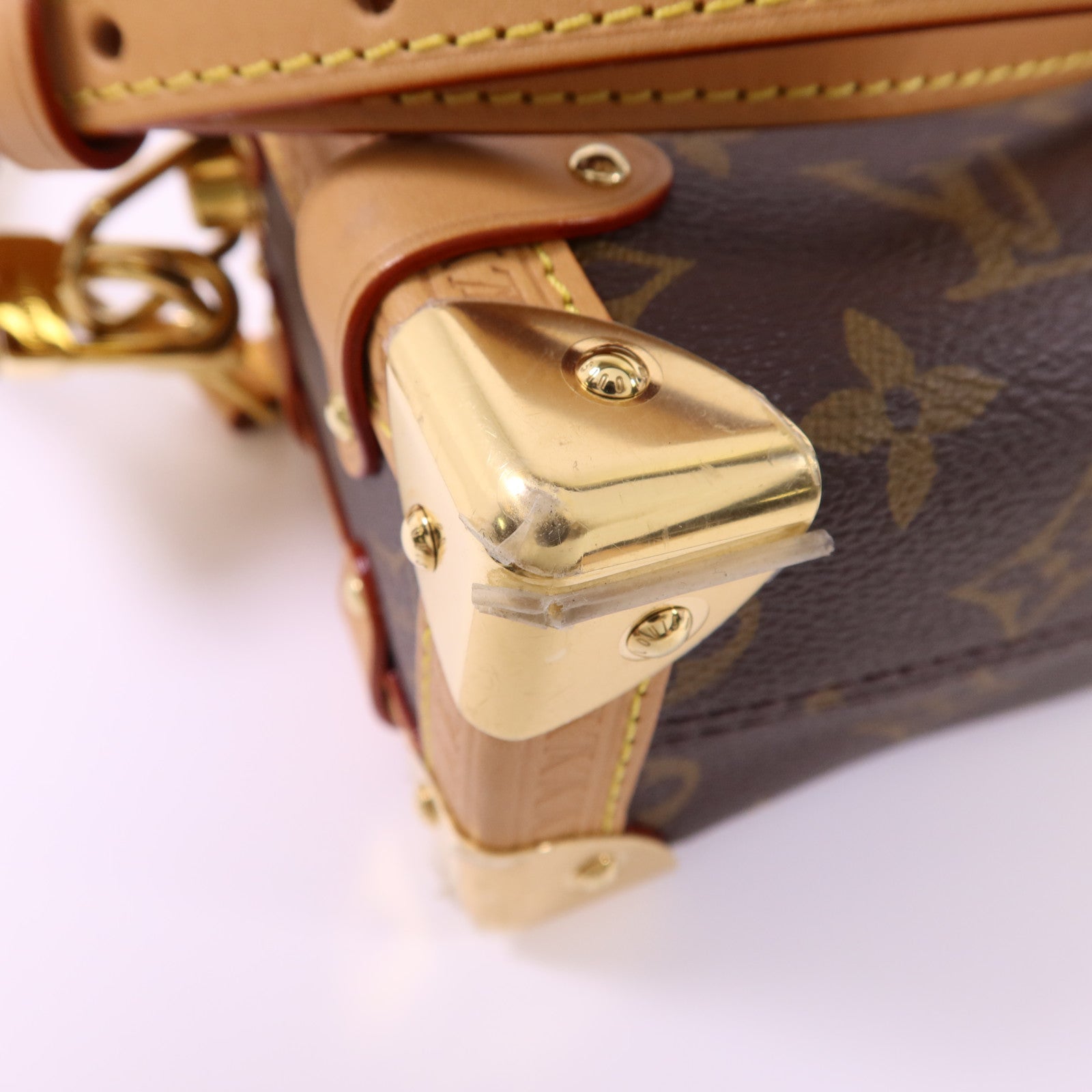LOUIS VUITTON Monogram Side Trunk PM金扣手挽肩背兩用袋