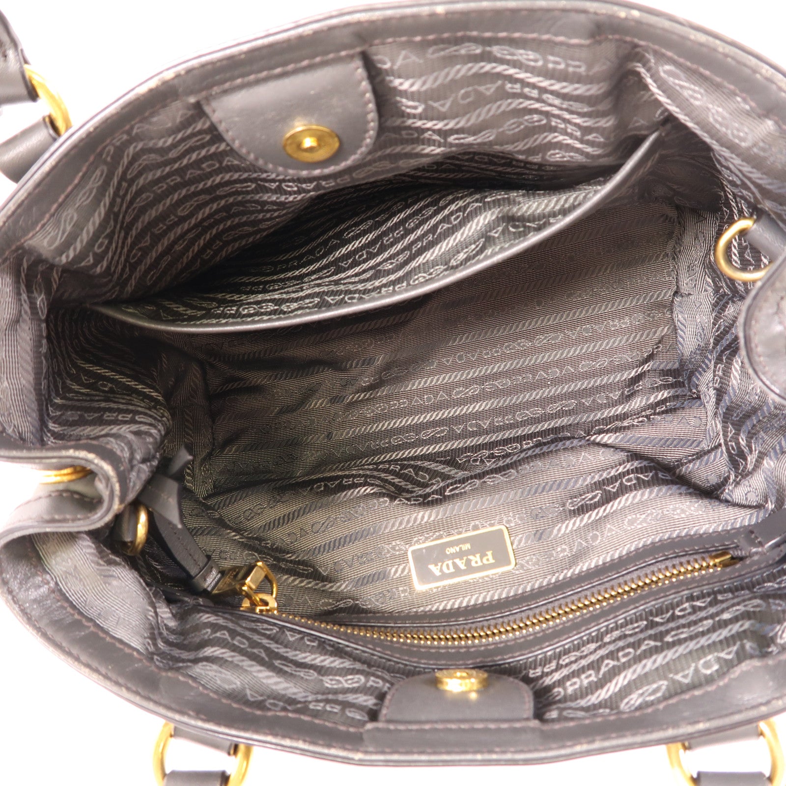 PRADA 帆布2 Way Shoulder金扣手挽肩背兩用袋