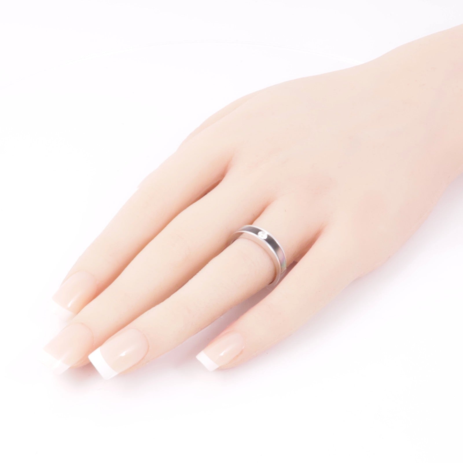 JEWELRY 【激減優惠】18K白金/珍珠母貝Diamond Ring鑽石戒指US#7.75