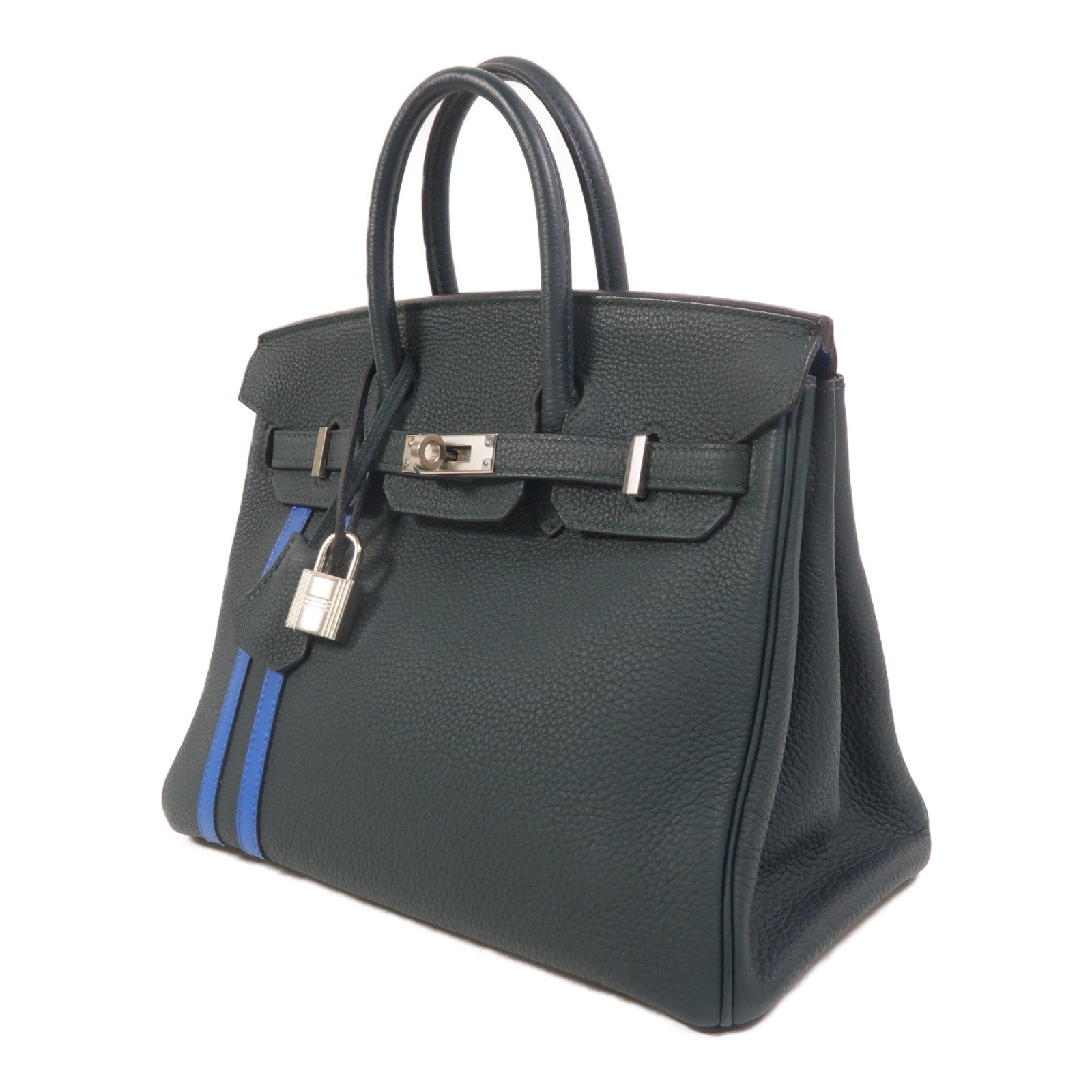 HERMES Togo皮革Birkin 25 2018 Limited Edition手挽袋Vert Cypress/Bleu Zellige