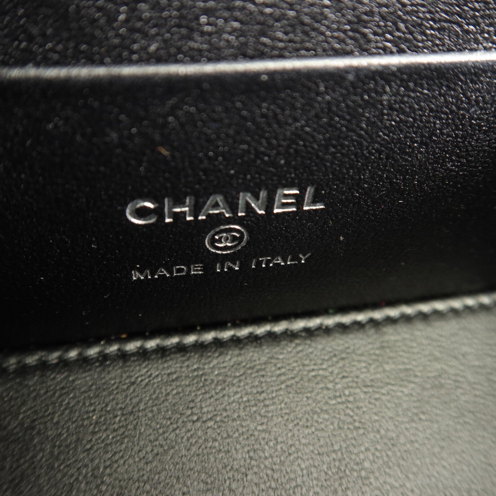 CHANEL 羊皮皮革Vanity Case鏈帶肩背袋