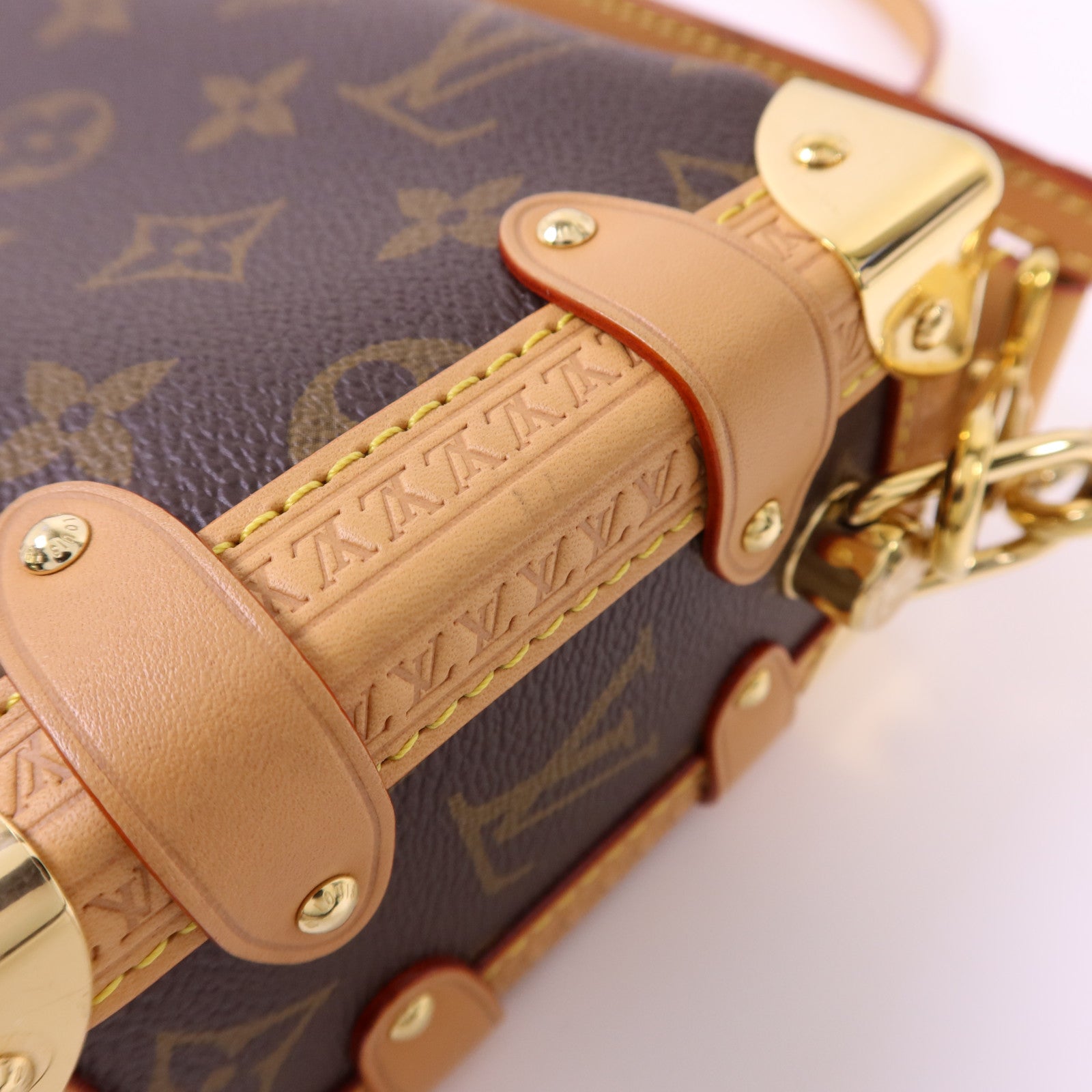LOUIS VUITTON Monogram Side Trunk PM金扣手挽肩背兩用袋