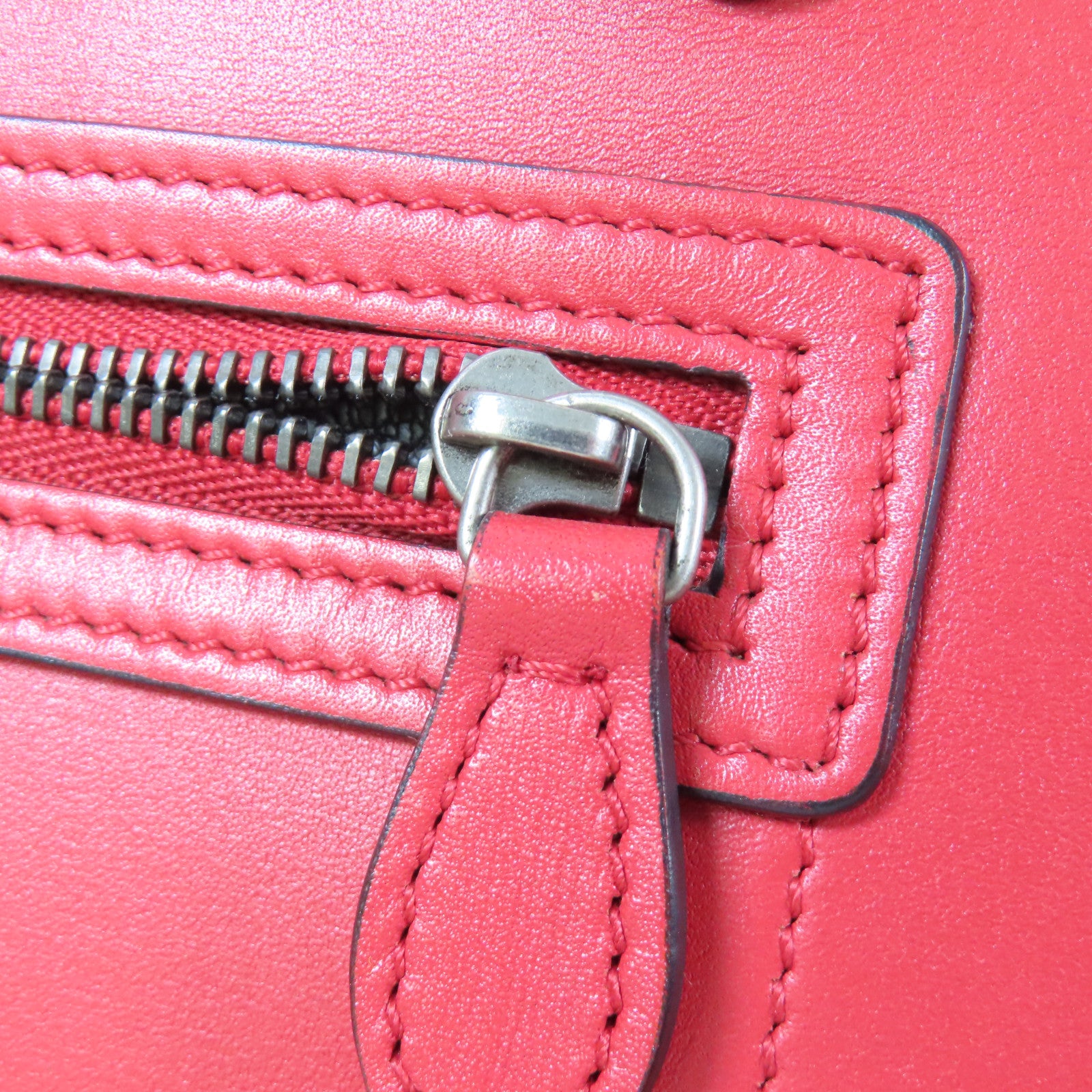 CELINE 牛皮皮革Nano Luggage銀扣手挽肩背兩用袋